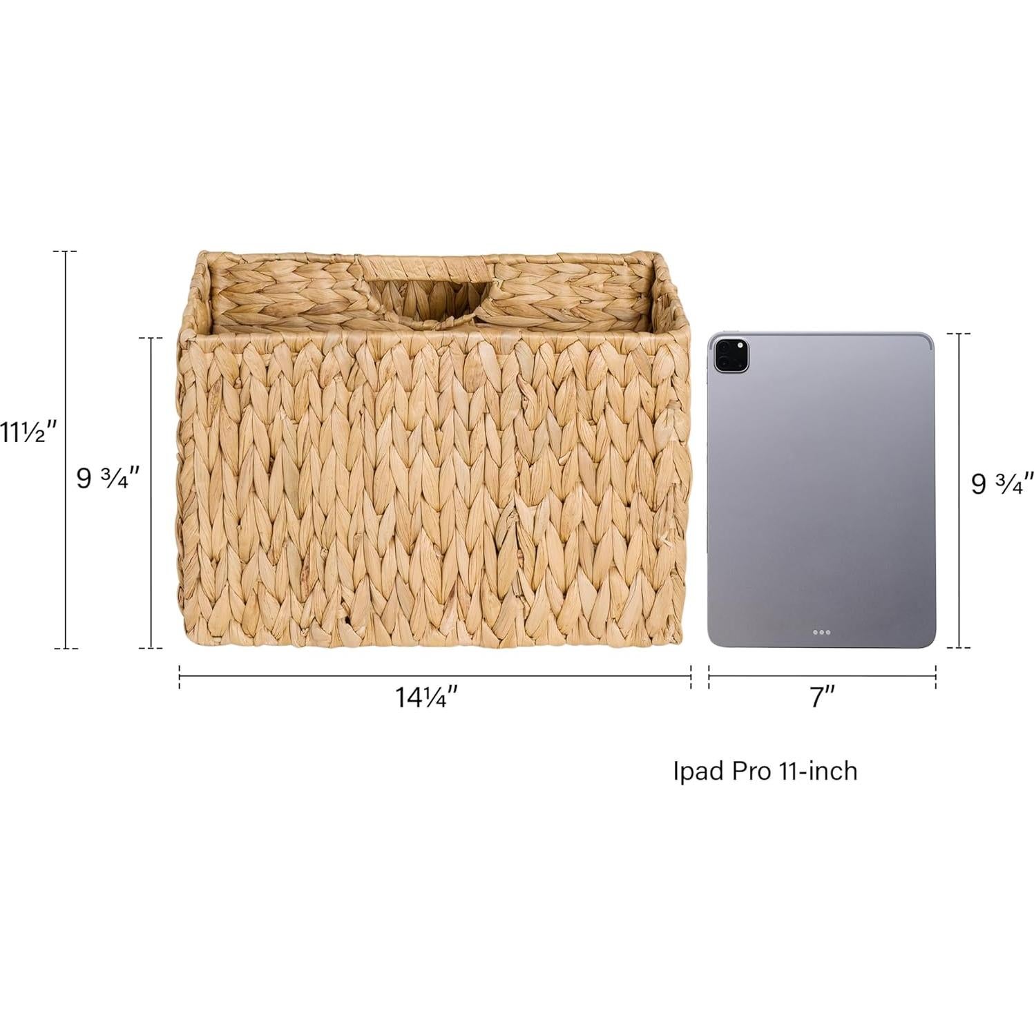 Cesta de Revistas Tejida a Mano StorageWorks 36.2x19.1x29.2cm