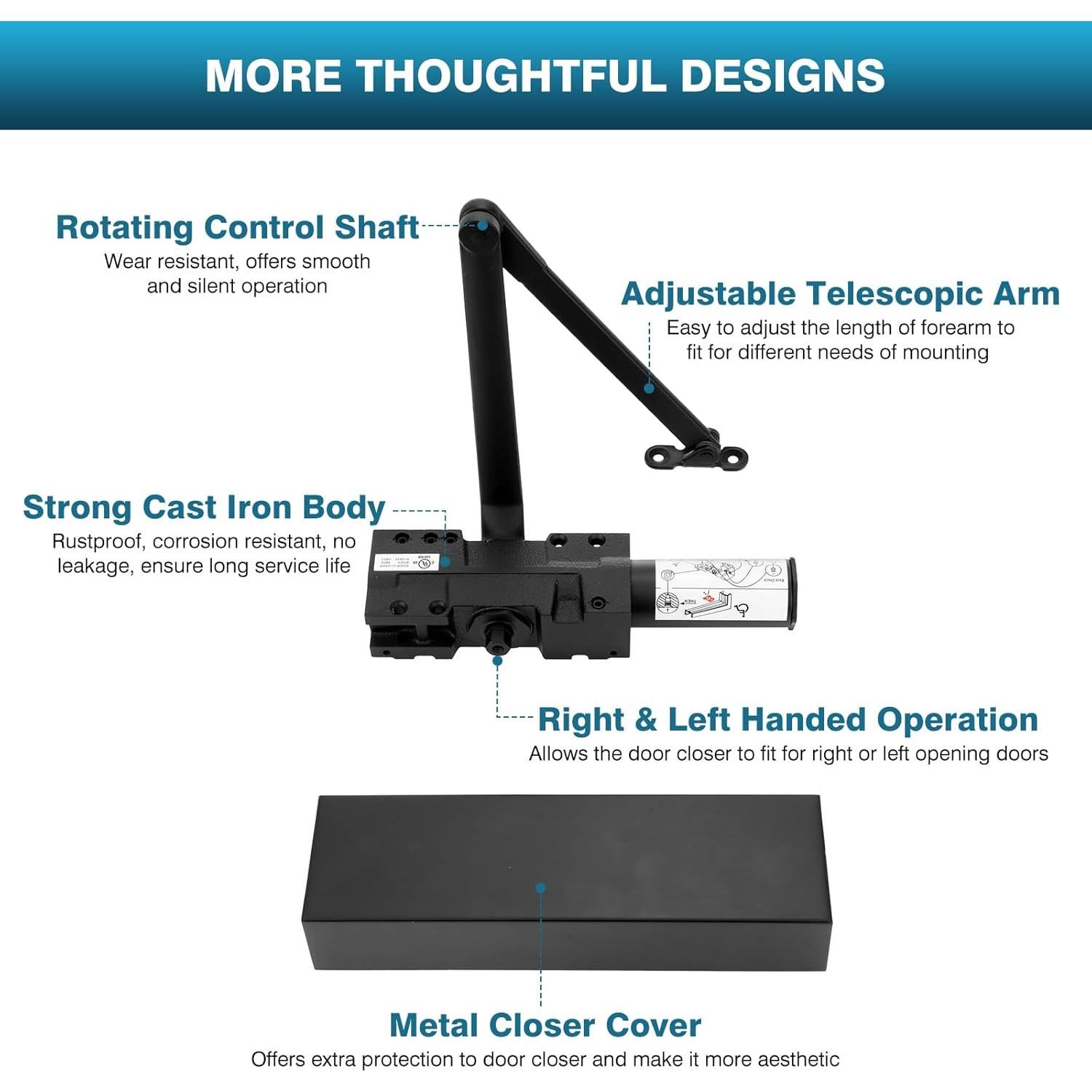 Cerradura Automática IRONWALLS Alta Resistencia Negra 150kg