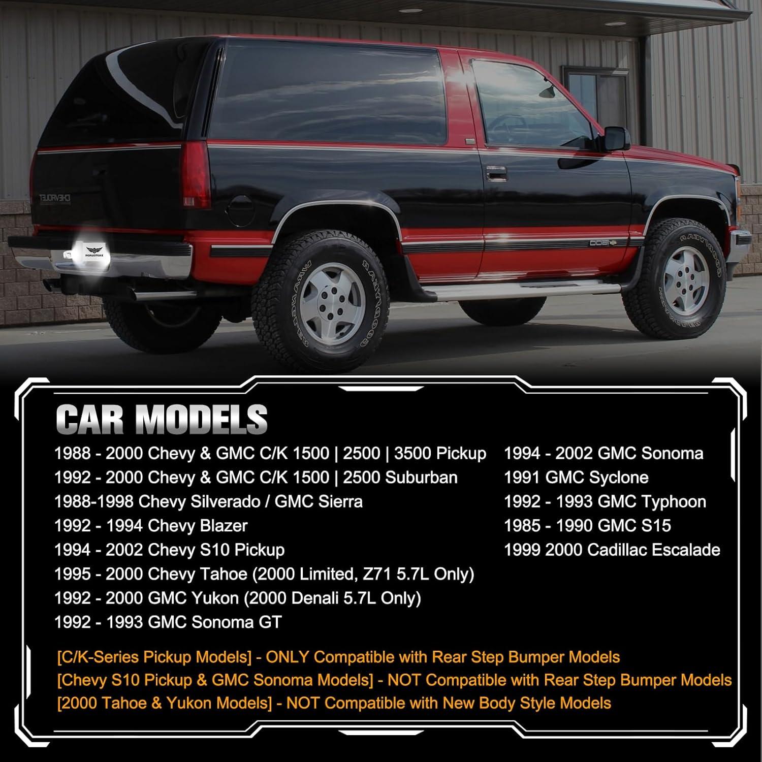 Luces LED para Placas de Matrícula POPMOTORZ 2 Pcs Compatible Chevy GMC