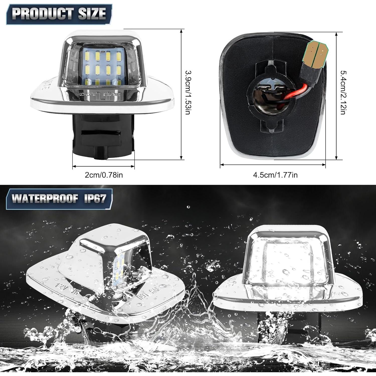 Luces LED para Placas de Matrícula POPMOTORZ 2 Pcs Compatible Chevy GMC