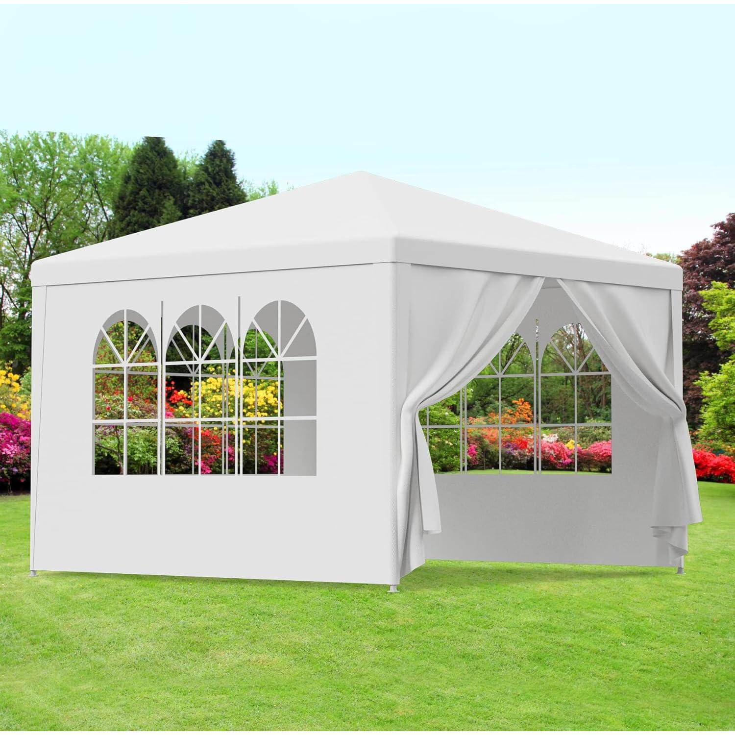 Carpa Canopy 3x3m JupiterForce Blanca Impermeable con Paredes