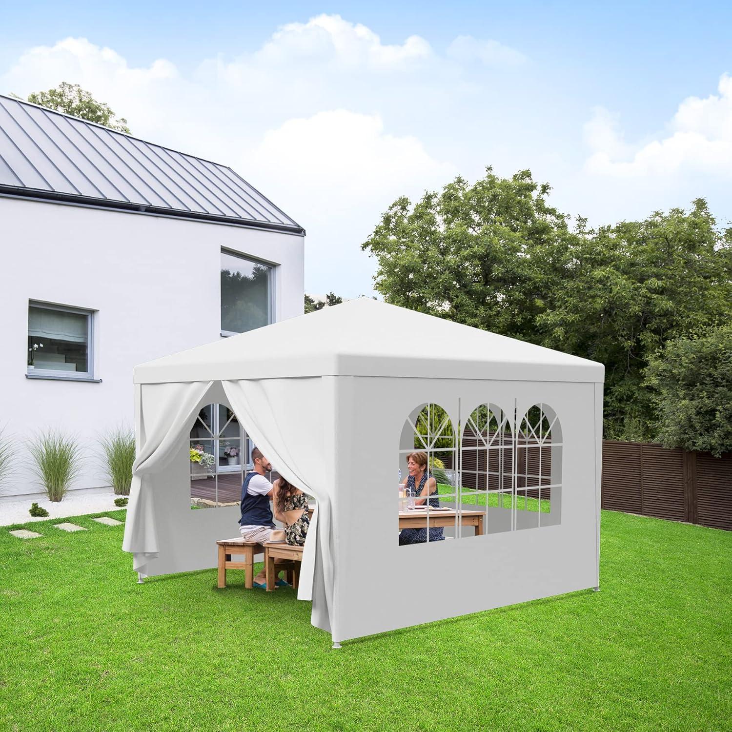 Carpa Canopy 3x3m JupiterForce Blanca Impermeable con Paredes