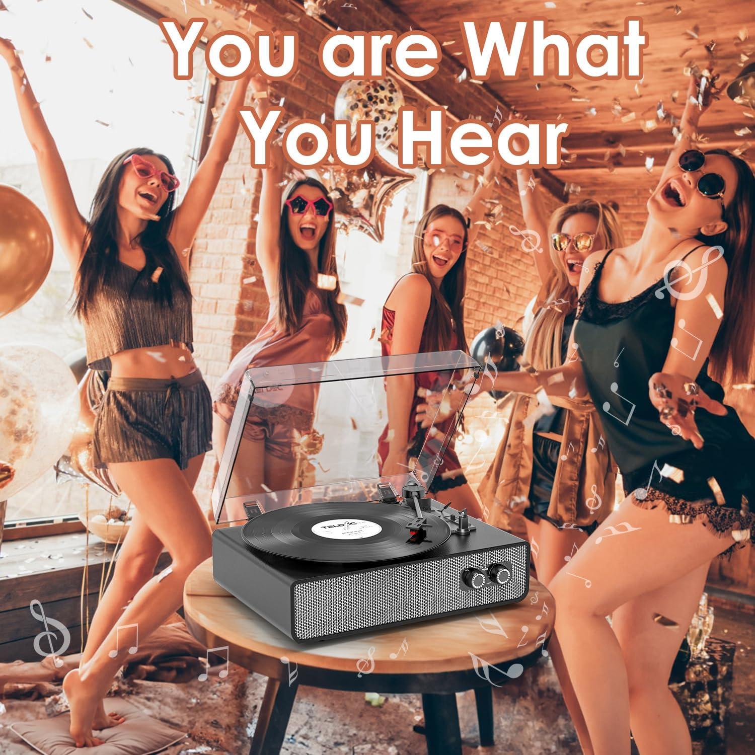 Reproductor de Vinilo TANLANIN TE-2018BLK Bluetooth 3 Velocidades