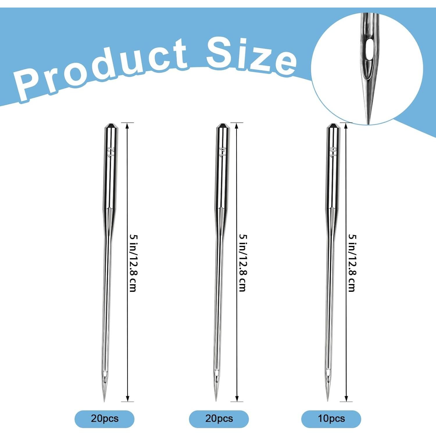 50 Agujas de Máquina de Coser Universales HLARTNET - 80/12, 90/14, 100/16