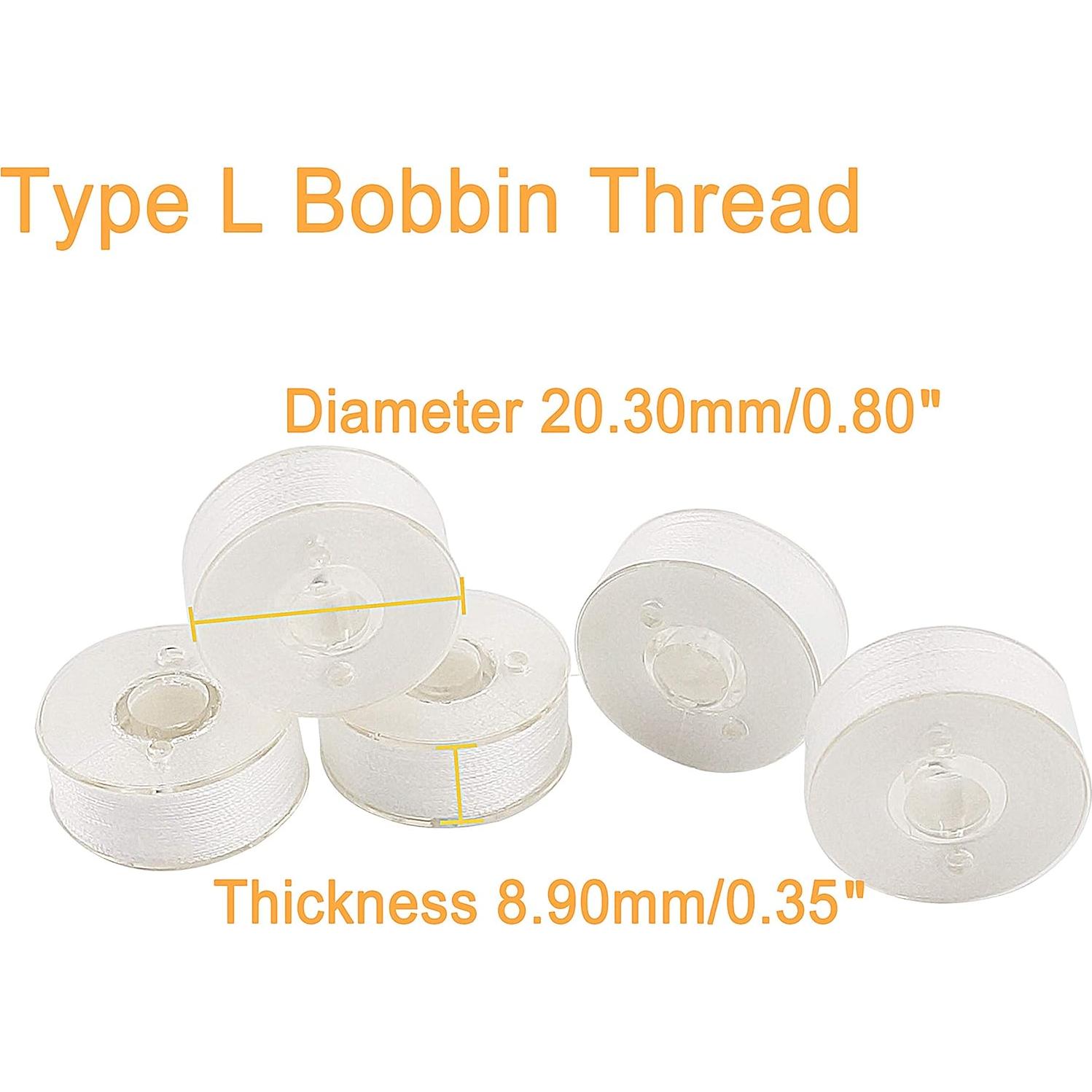 Hilos de Bobina Preenrollados Tipo L New Brothread 144pcs Blanco