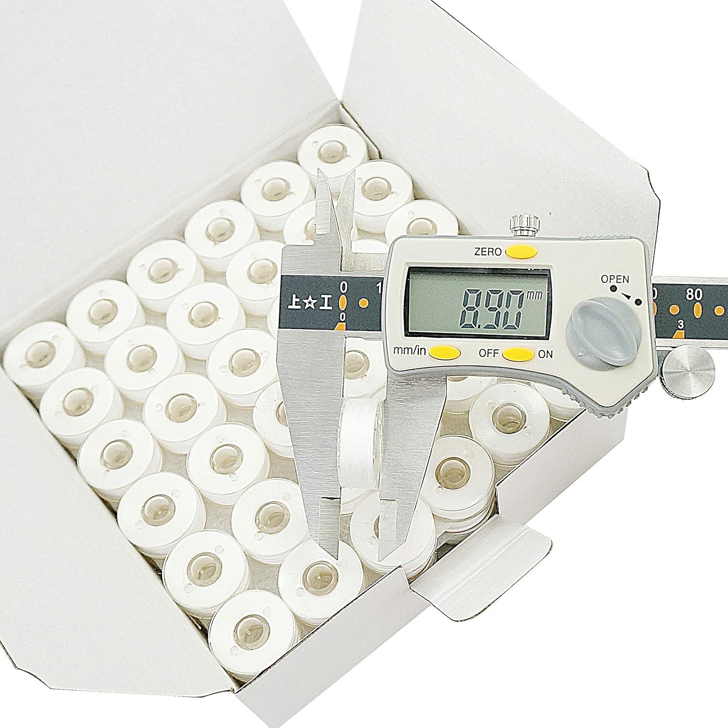 Hilos de Bobina Preenrollados Tipo L New Brothread 144pcs Blanco