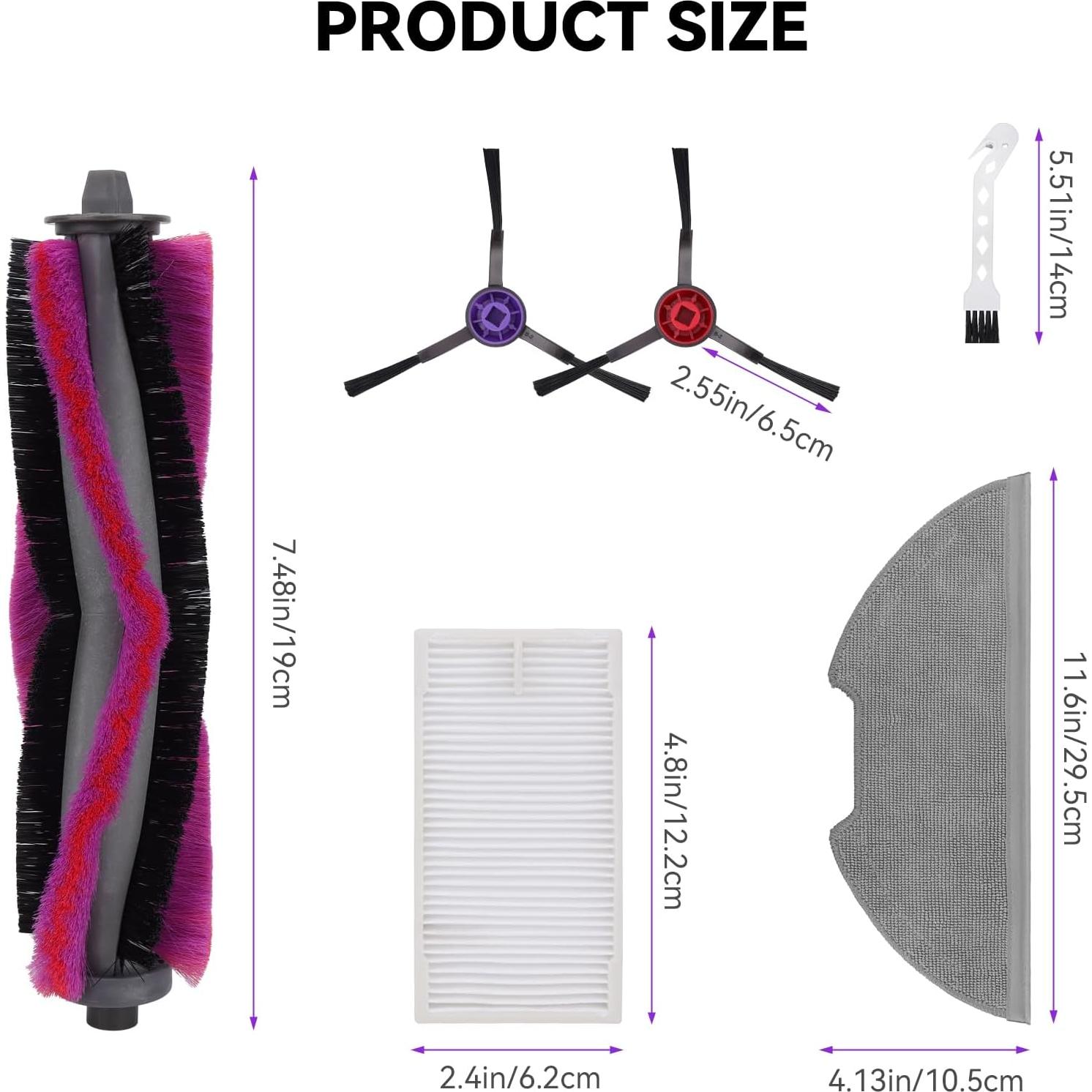 Kit de Repuestos para Aspiradora Robot Eureka E10s E20 - 2 Cepillos