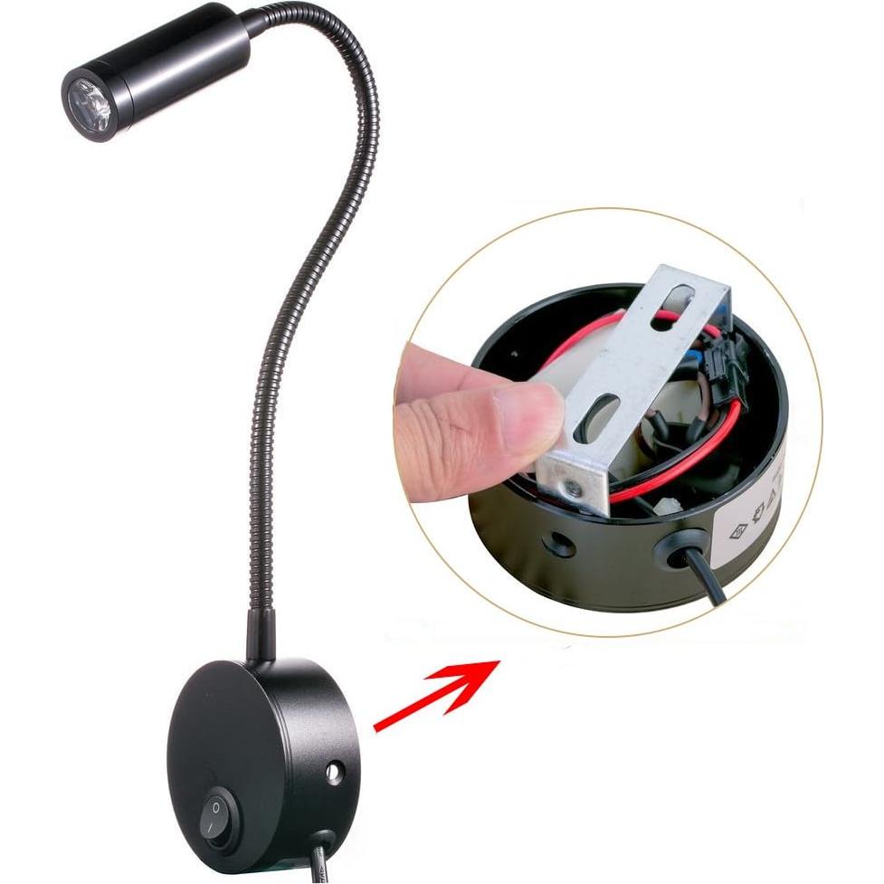 Luz de Lectura LED de Pared Wefond 3W Flexible Negra