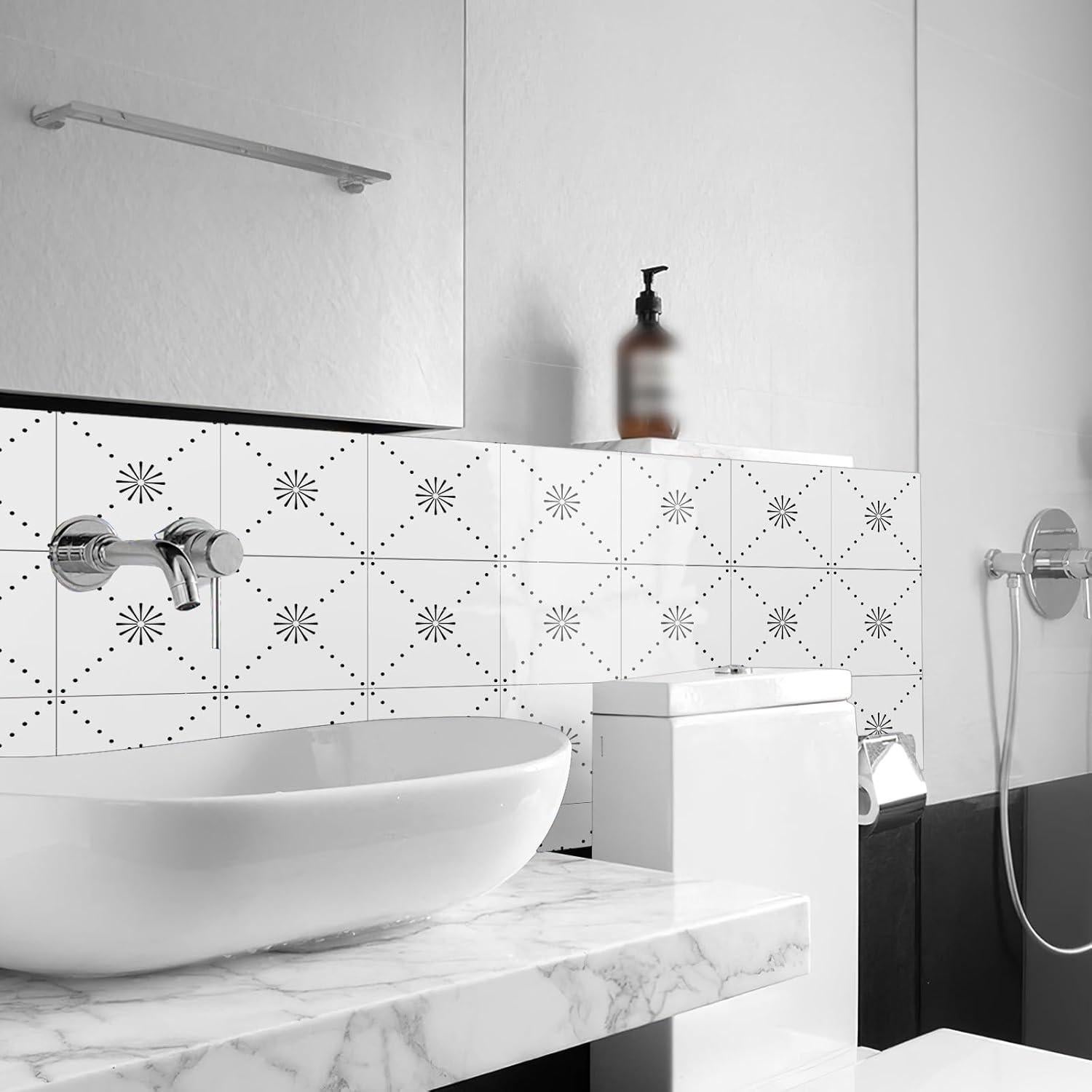 Pegatinas de Azulejos SVNOOC 12 PCS 15x15 cm Impermeables