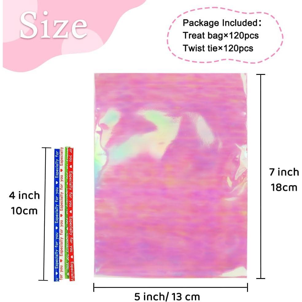 Bolsas de Celofán Iridiscentes Kamachic 120 Pcs 12.7x17.8 cm