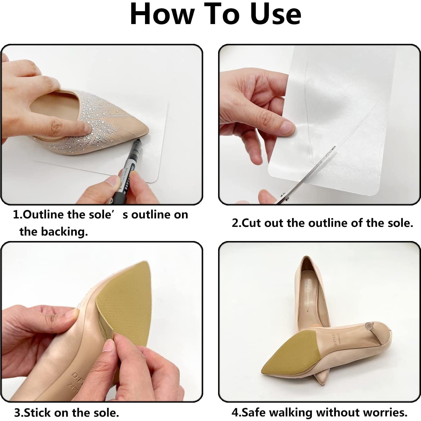 Protectores de Suela Antideslizantes Ashoesert Amarillo - 2 Pares