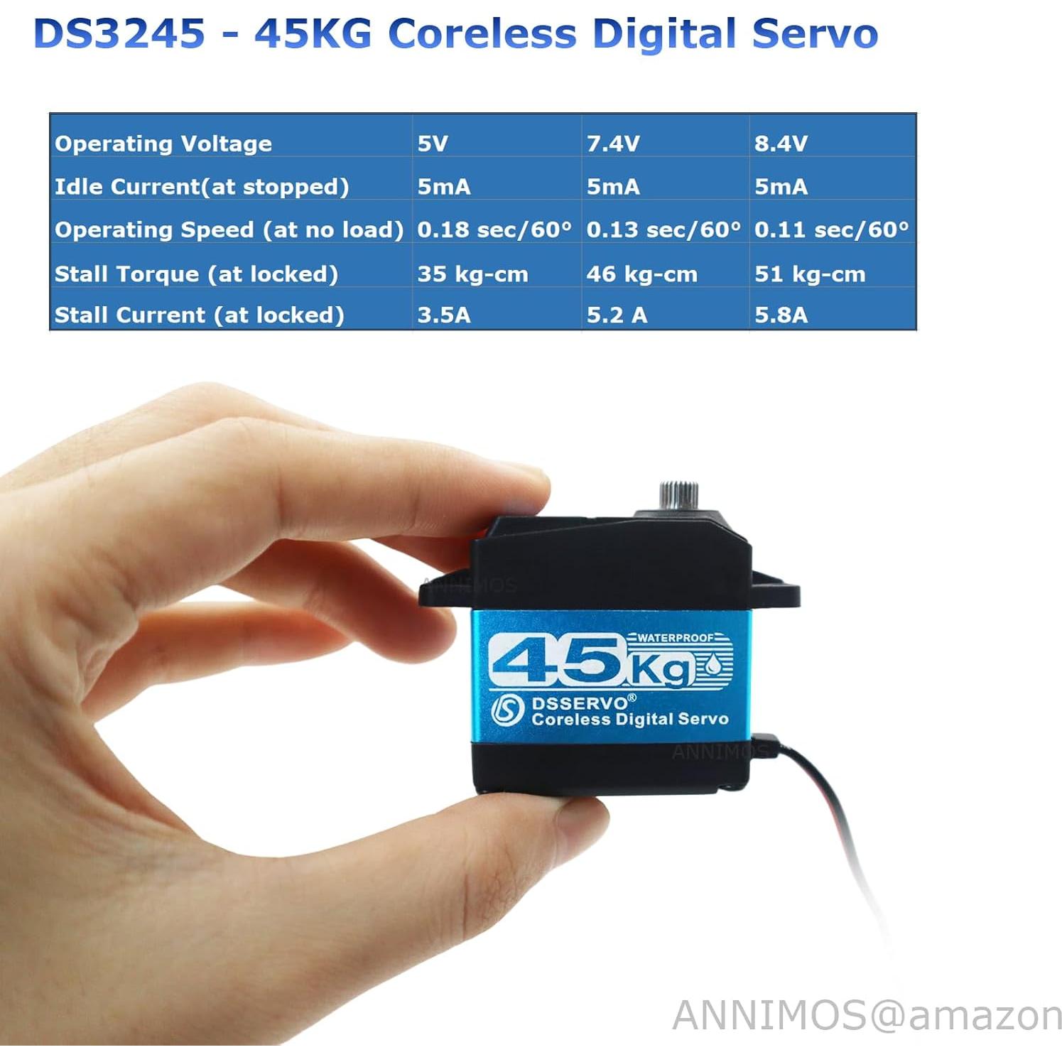 Servo de dirección ANNIMOS 45kg 270° para RC y robótica