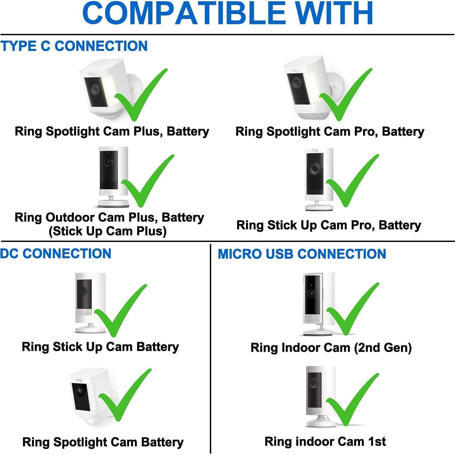 Cable de Extensión de Poder DIANMU 3M para Cámaras de Seguridad