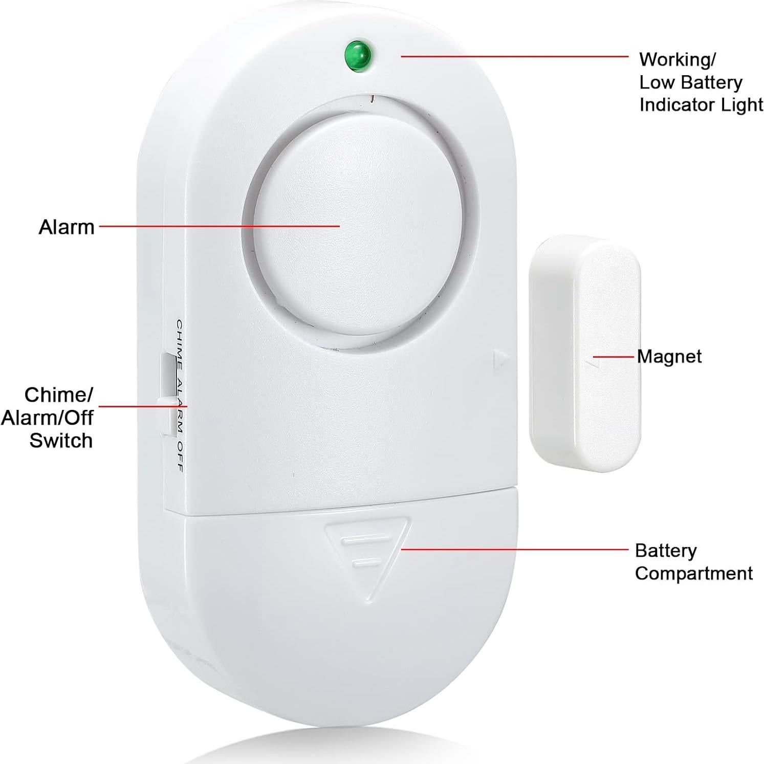 Alarma de Seguridad Zabree 120dB para Puertas y Ventanas - Paquete de 8