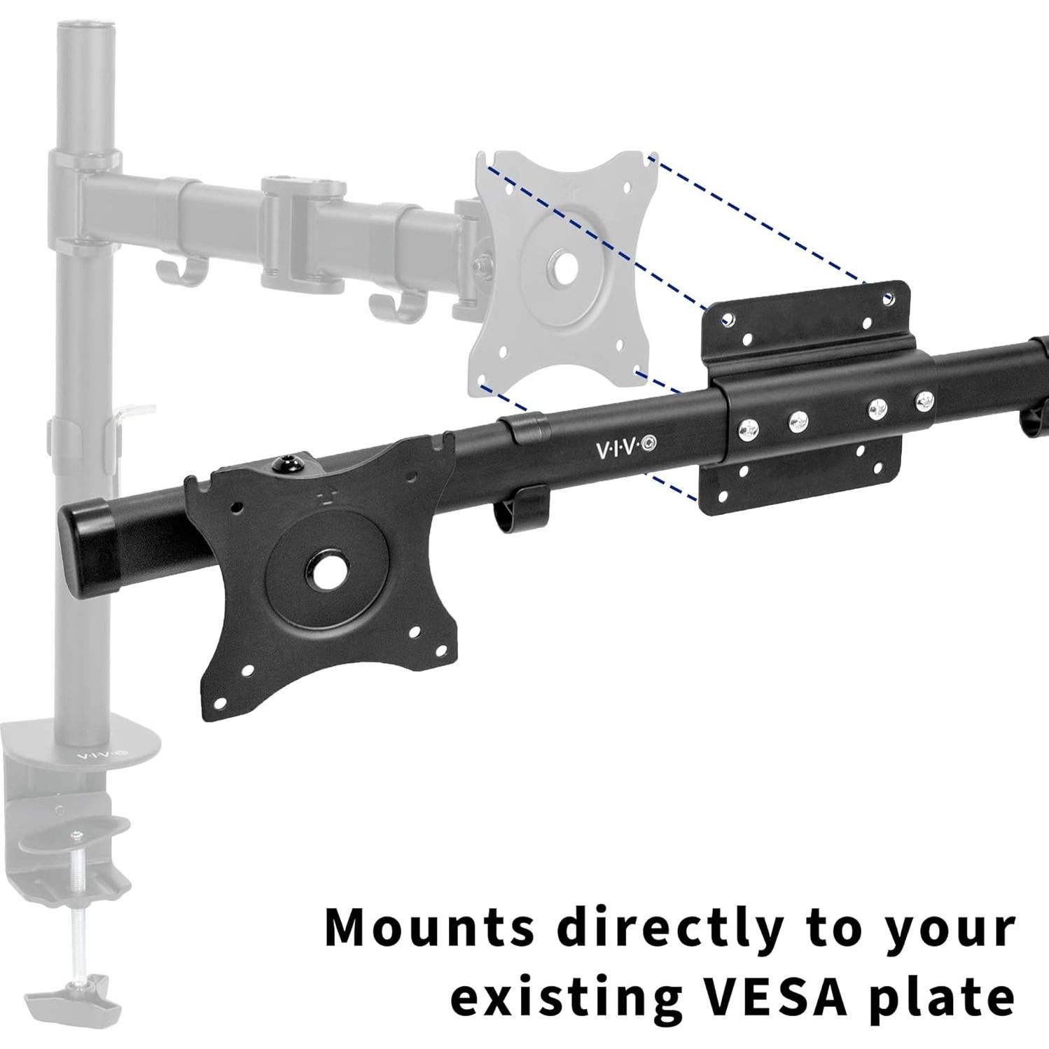 Adaptador Soporte VESA Doble VIVO MOUNT-VW02A para 2 Monitores 27"