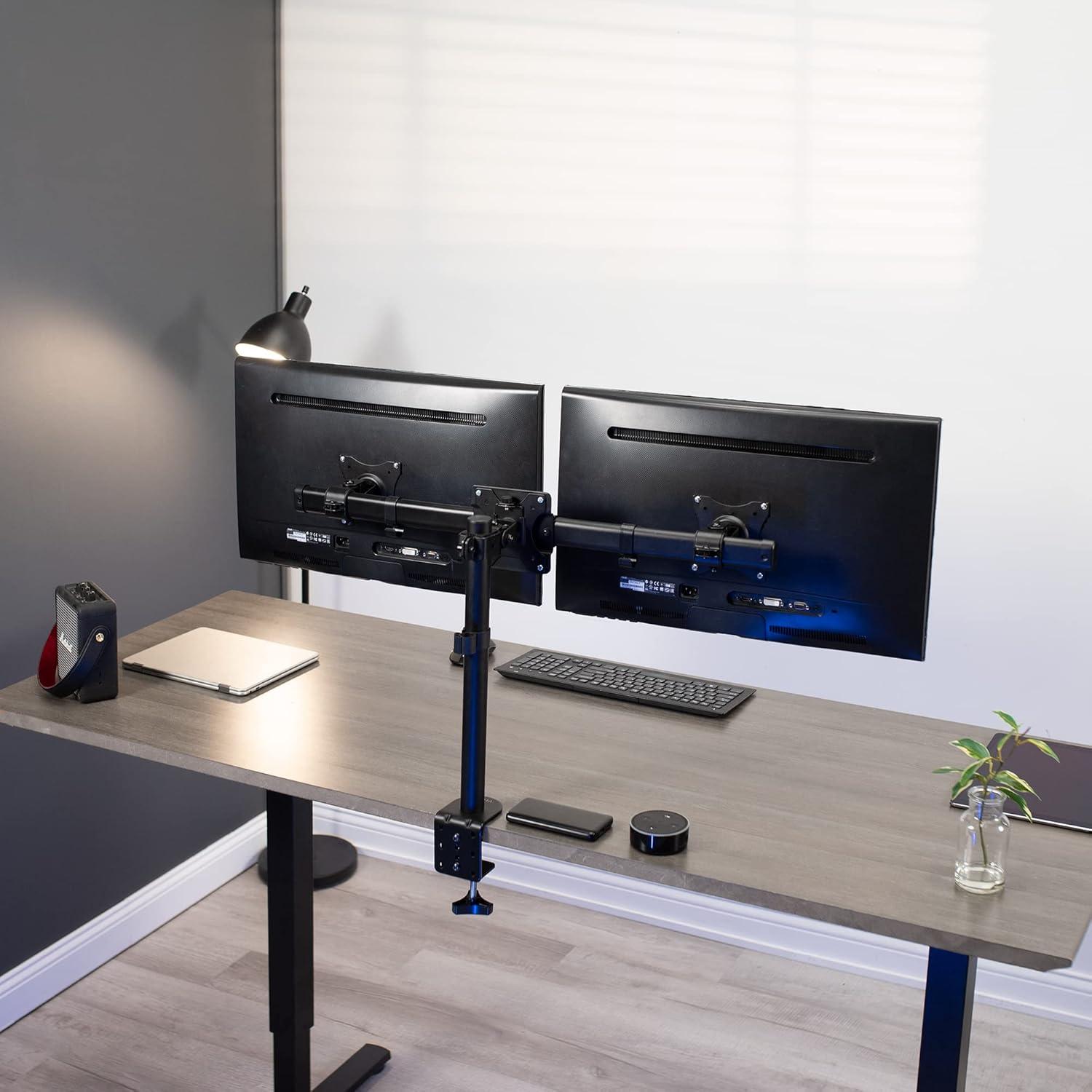 Adaptador Soporte VESA Doble VIVO MOUNT-VW02A para 2 Monitores 27"