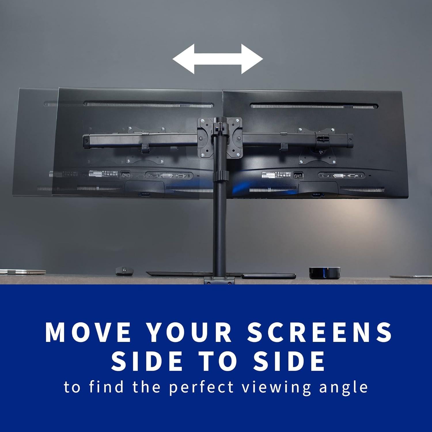 Adaptador Soporte VESA Doble VIVO MOUNT-VW02A para 2 Monitores 27"