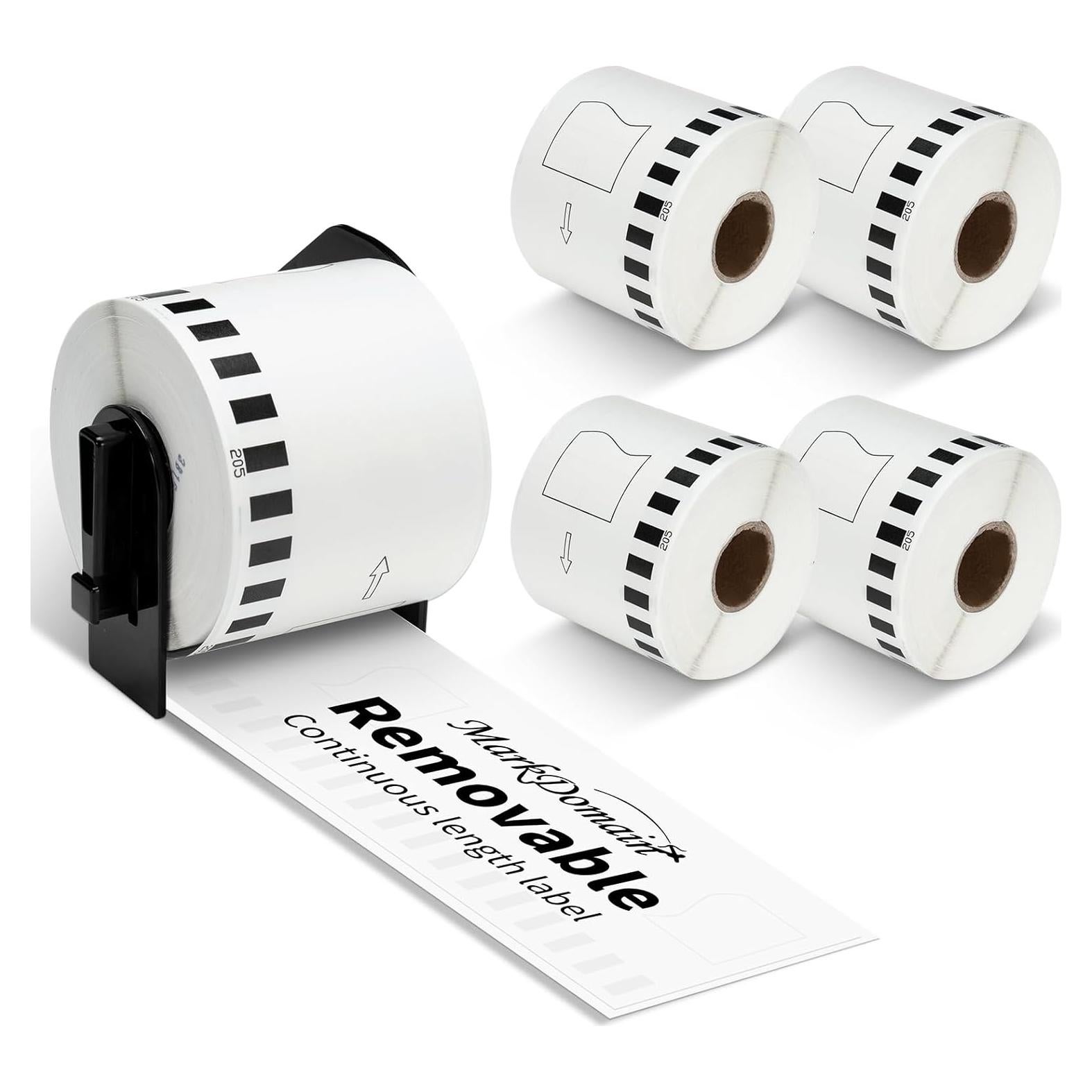 Etiquetas continuas MarkDomain DK-4205, 5 Rollos 62mm x 30.48m