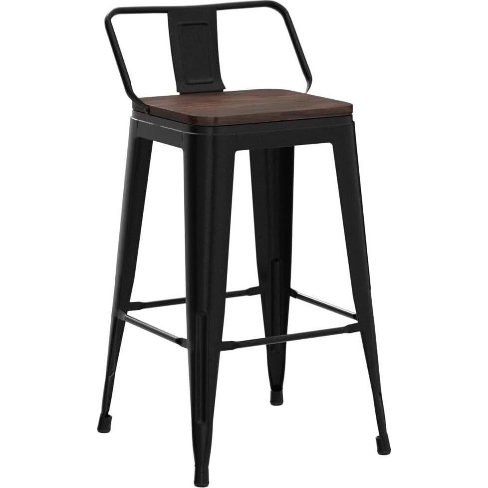 Sillas de Bar Giratorias Yongqiang Juego de 4 Metal y Madera