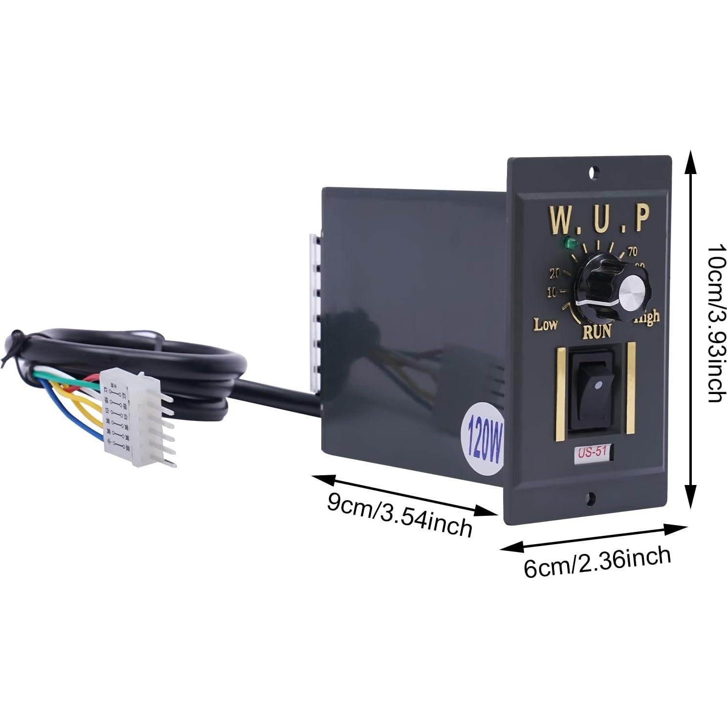 Electric Gear Motor 110V 120W 40K Electric Single-Phase 21 Nm High Torque AC Gear Reducer Motor with Speed Controller 90-1650 RPM Adjustable Speed Gear Reduction Electric Motor