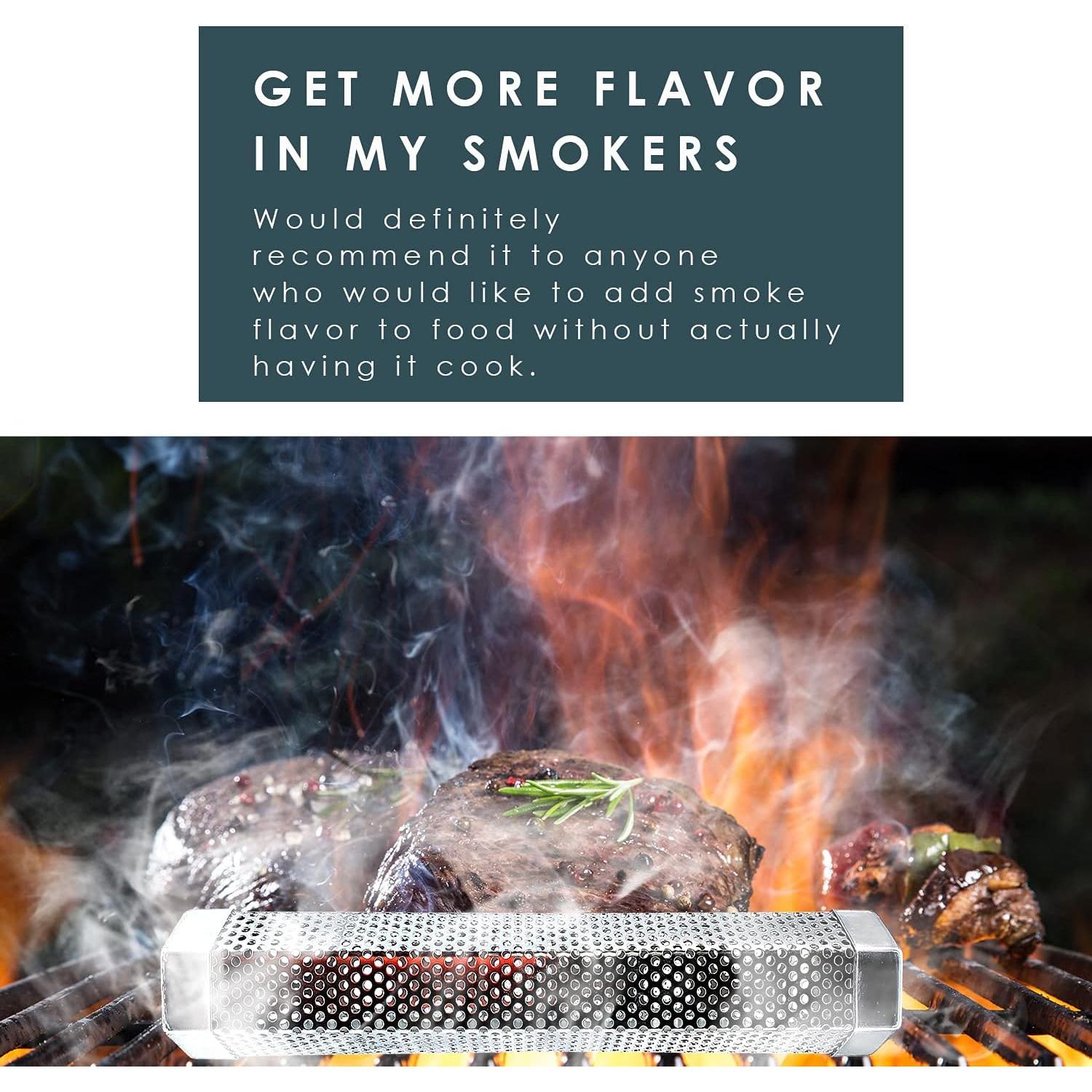 Tubo de Humo Hiisea 30.5 cm Acero Inoxidable para Parrilla