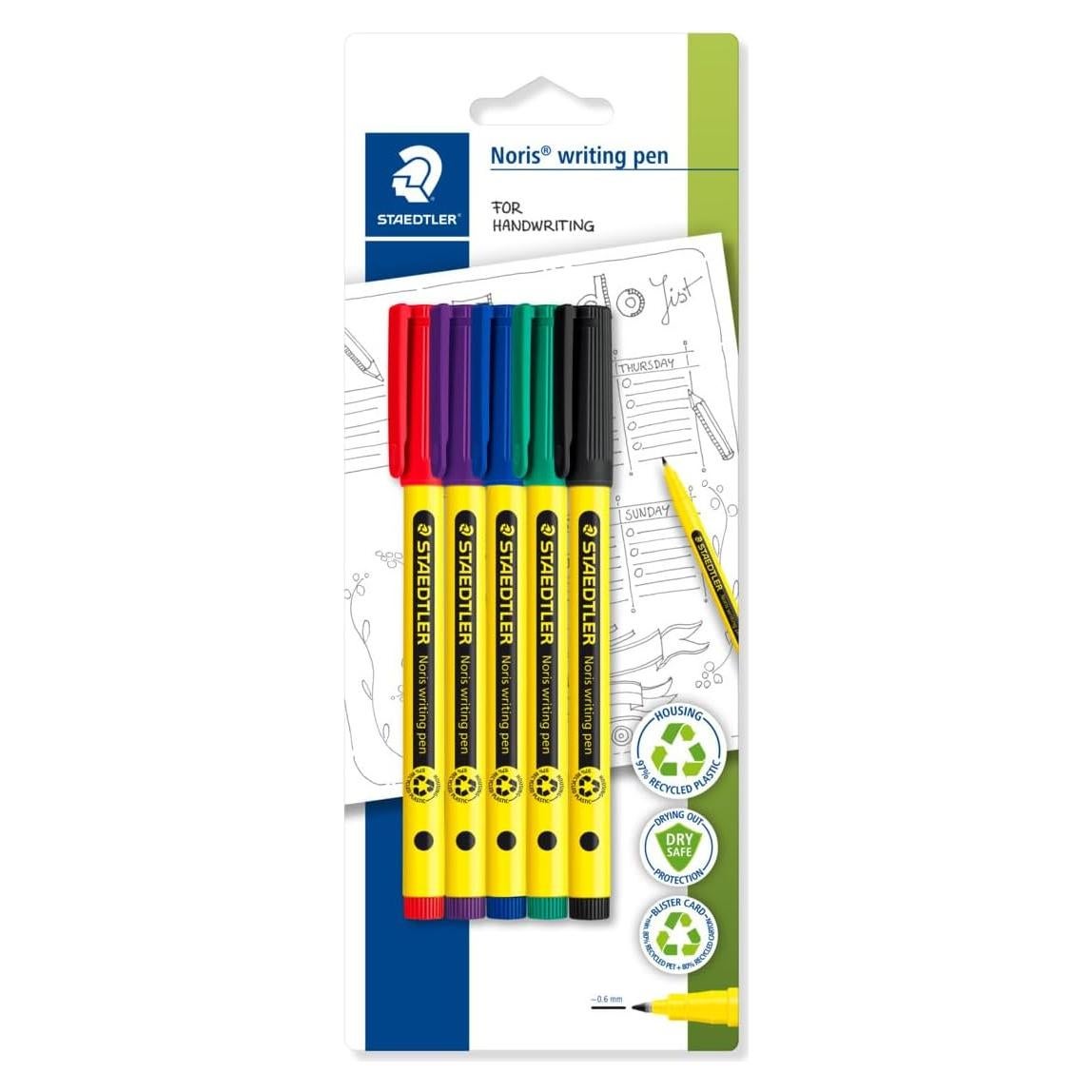 Bolígrafo de Caligrafía STAEDTLER Noris 307-S BK5 - 5 Colores