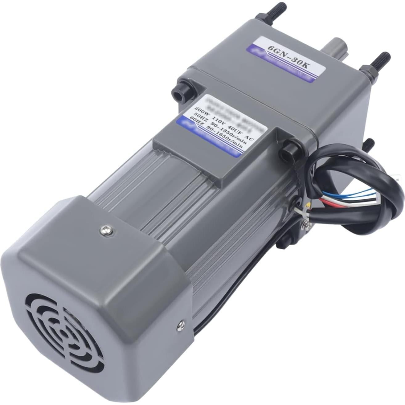 Electric Gear Motor 110V 200W 30K Electric Single-Phase 36 Nm High Torque AC Gear Reducer Motor with Speed Controller 45 RPM Adjustable Speed Gear Reduction Electric Motor