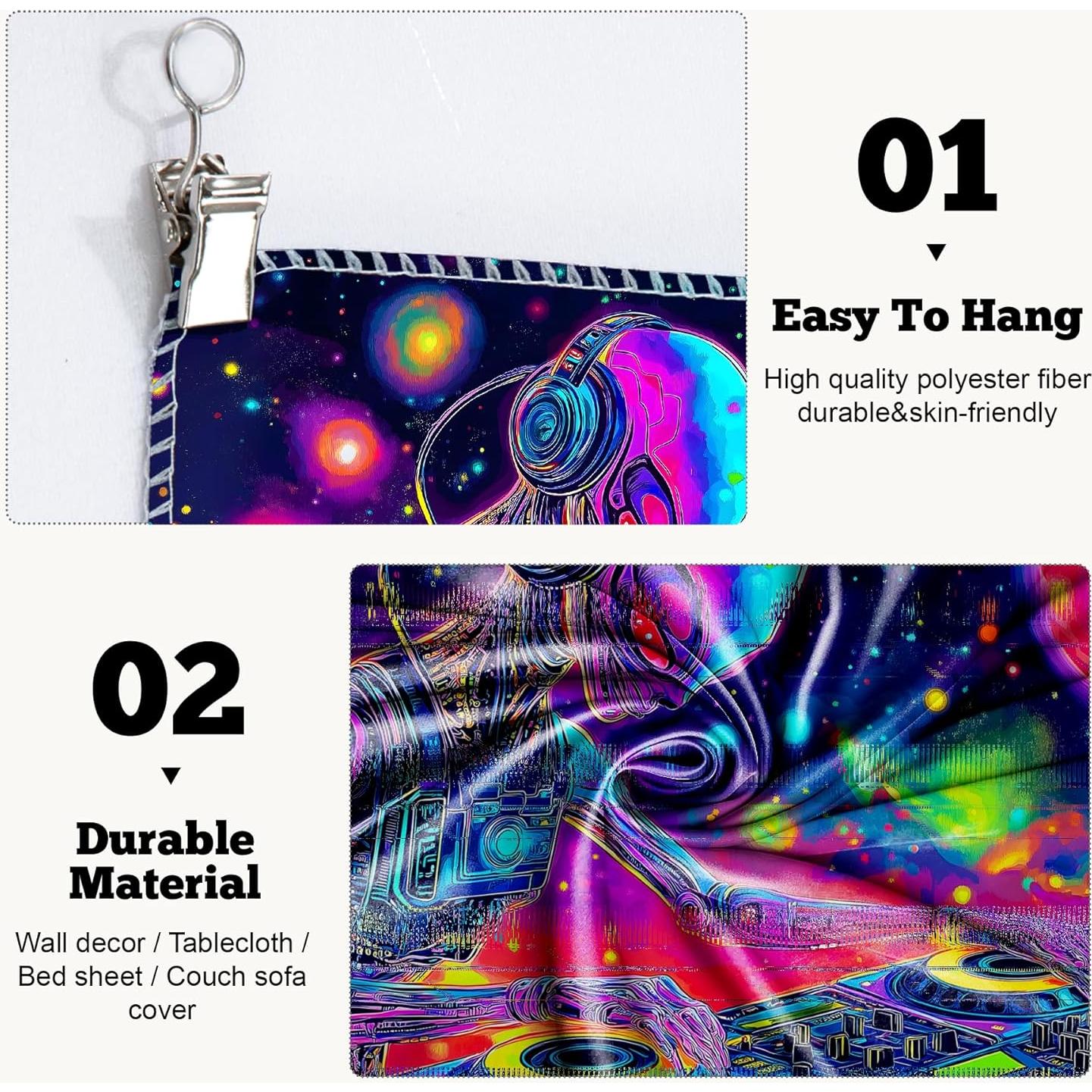 Tapiz de Pared BVBOX Astronauta 200x150 cm Brilla en la Oscuridad