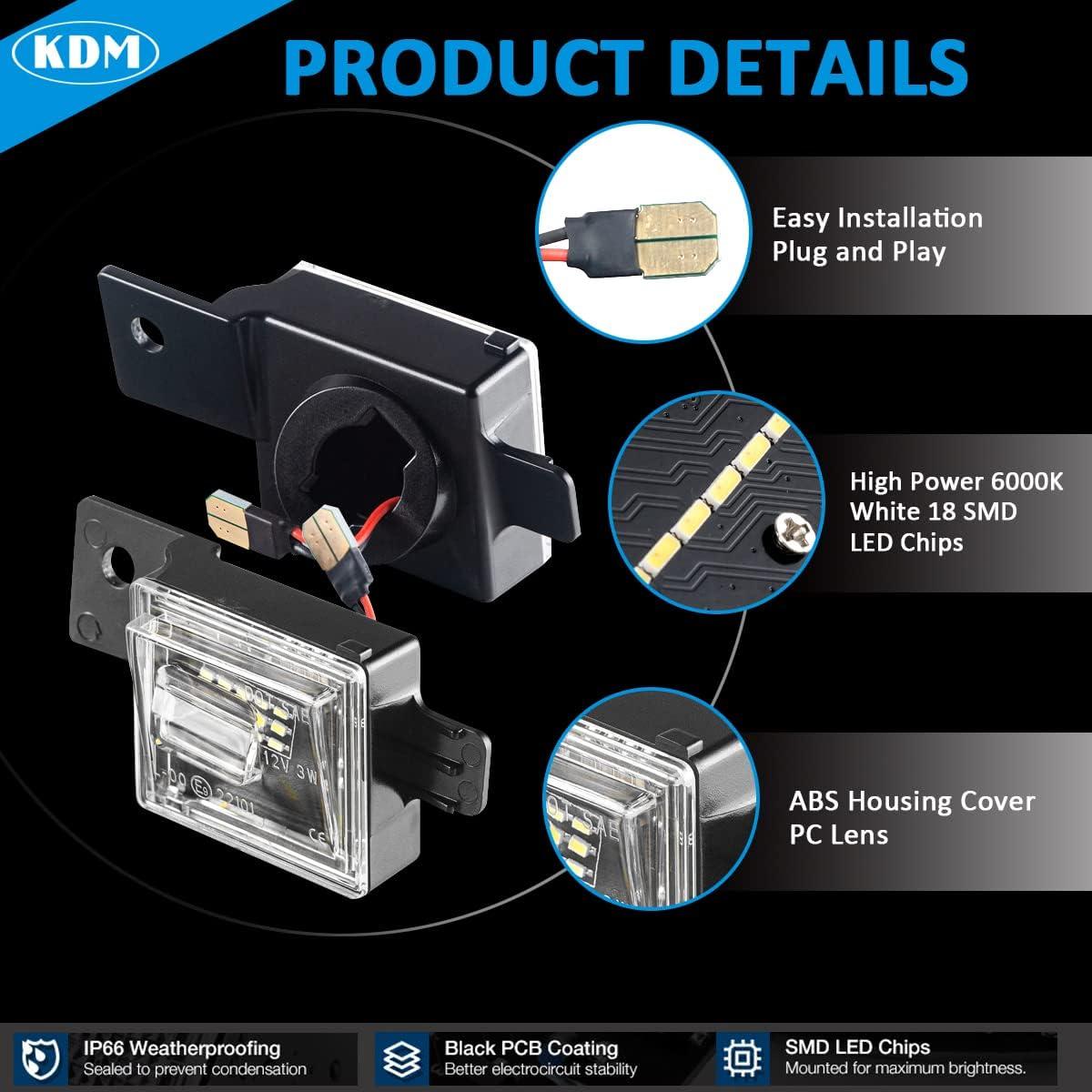 Luces de Placa de Licencia LED KDM 6000K para Chevy/GMC 2014-2023