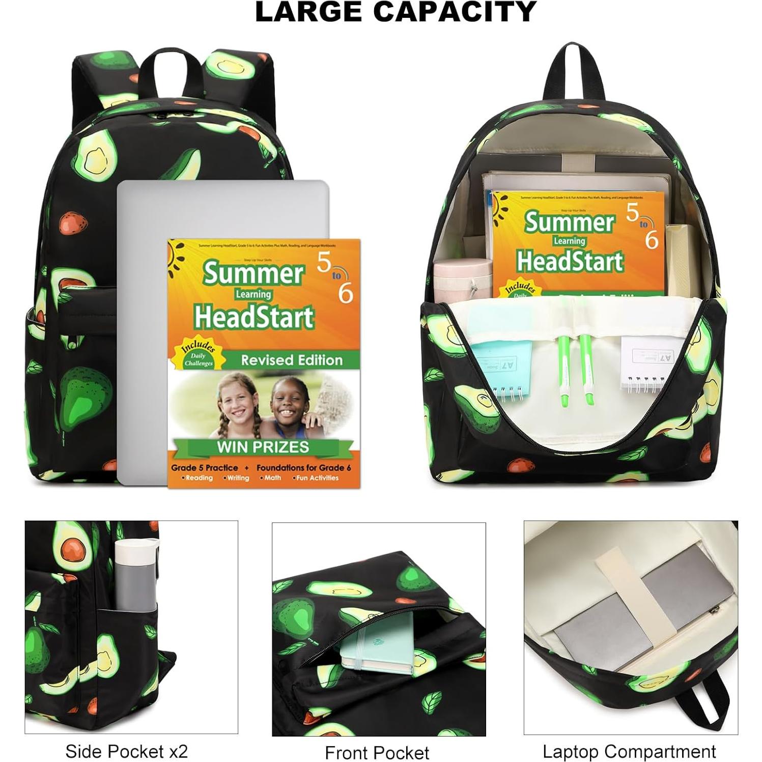 Mochila Escolar para Niñas Dezcrab 3 en 1 con Almuerzo y Estuche