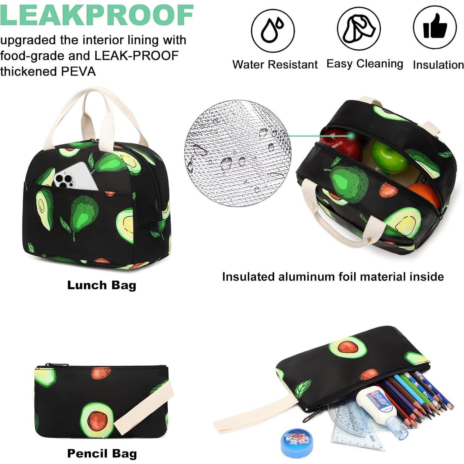 Mochila Escolar para Niñas Dezcrab 3 en 1 con Almuerzo y Estuche