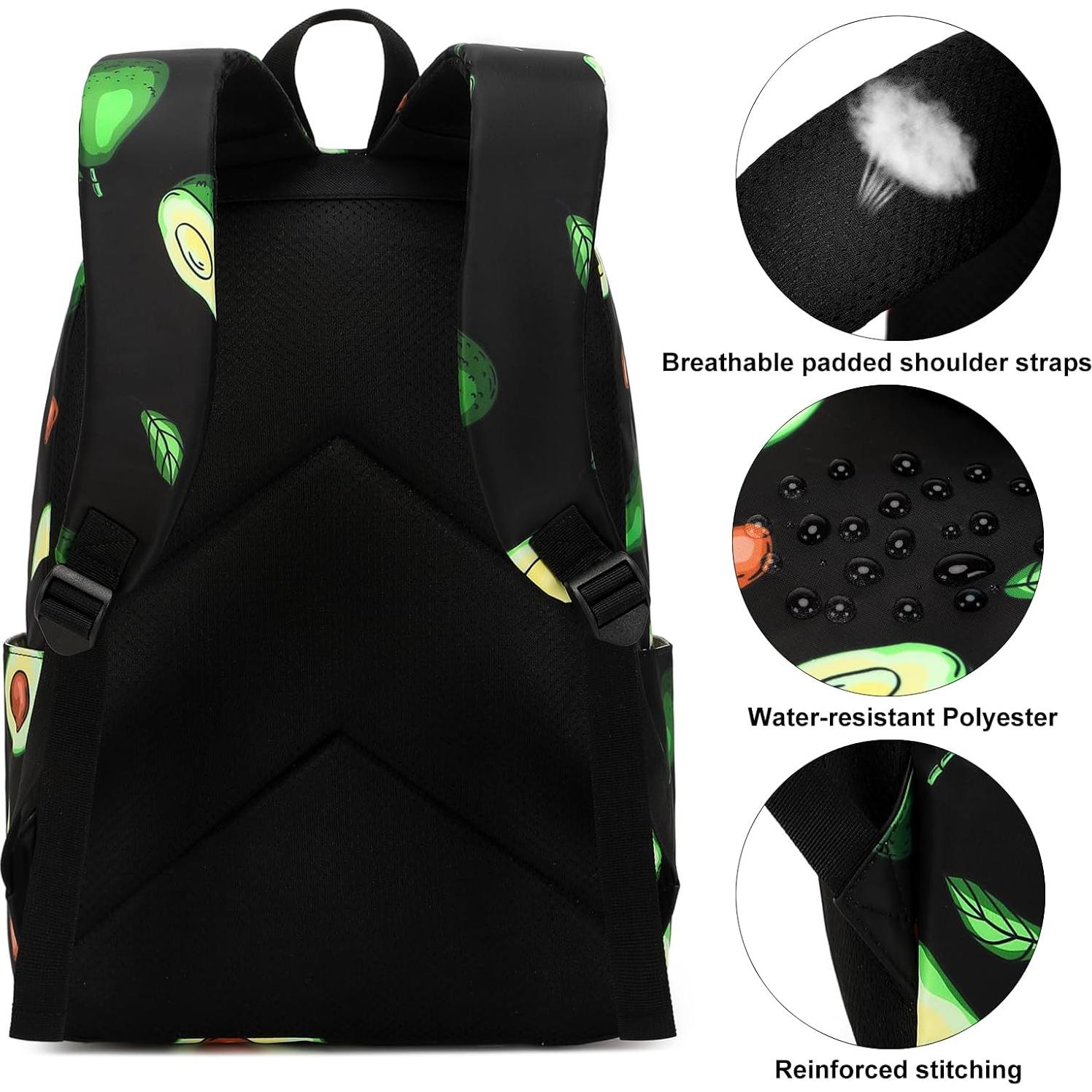 Mochila Escolar para Niñas Dezcrab 3 en 1 con Almuerzo y Estuche