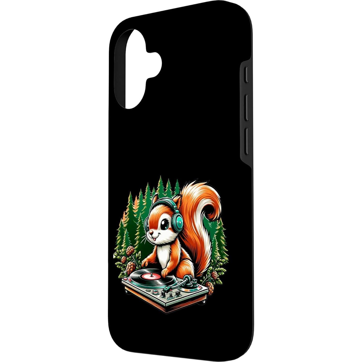 Funda Protectora Ardilla DJ para iPhone 16 - Resistente y Divertida