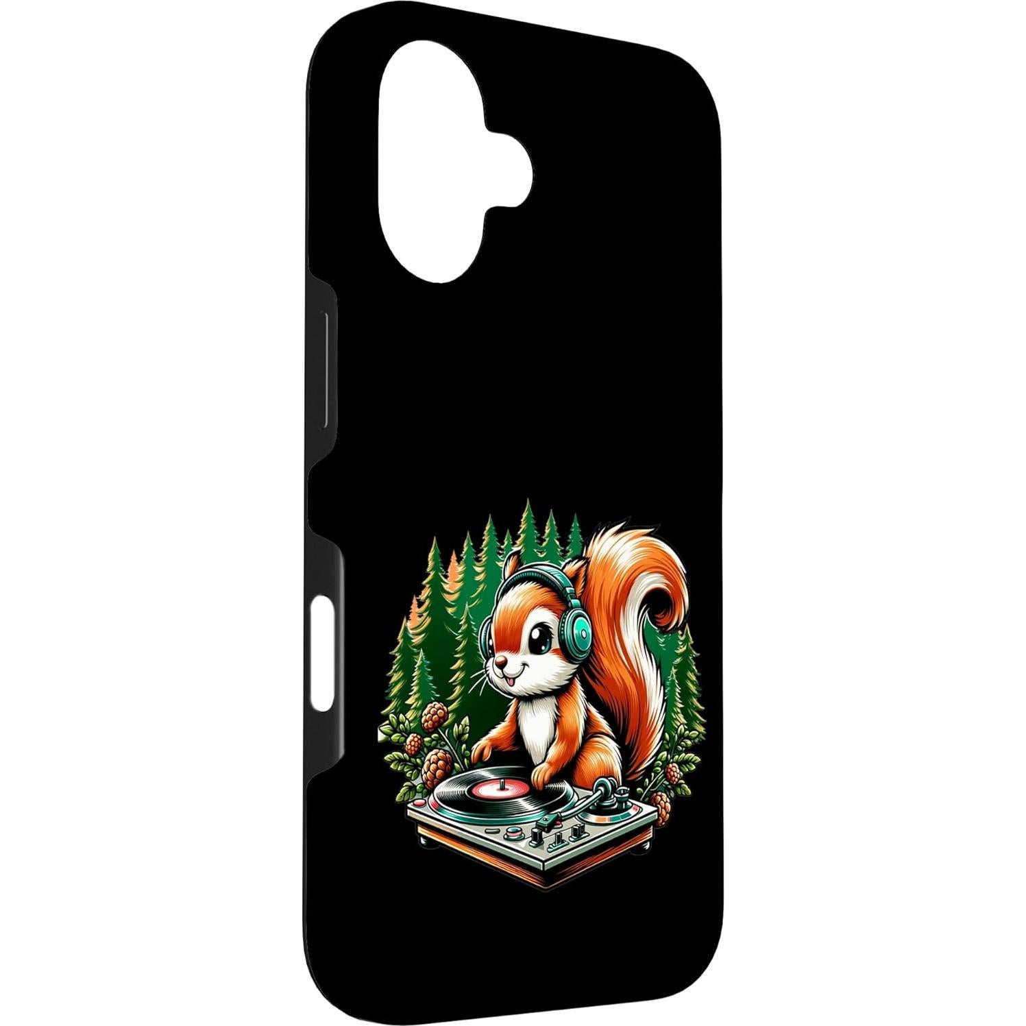 Funda Protectora Ardilla DJ para iPhone 16 - Resistente y Divertida