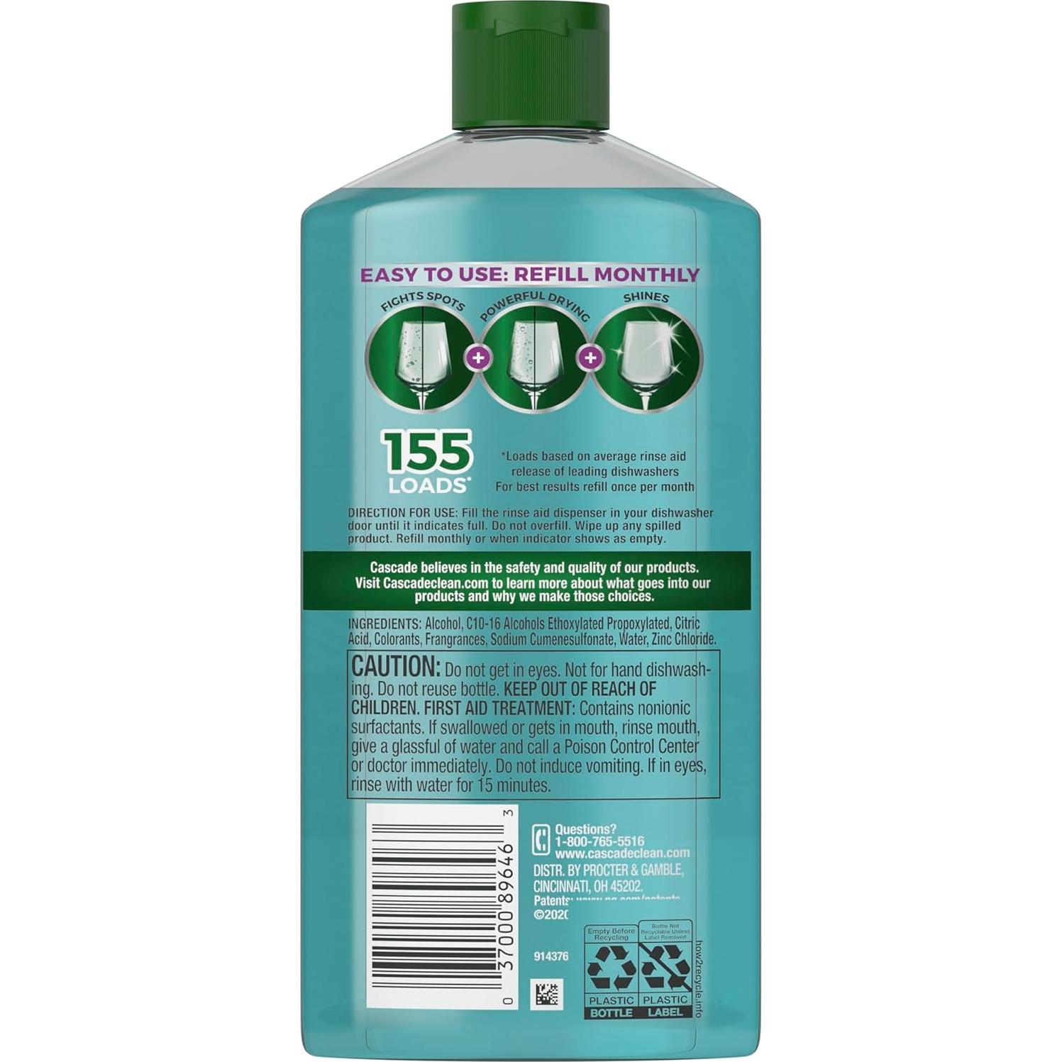 Cascade Power Dry Aid Enjuague para Lavavajillas 473 ml