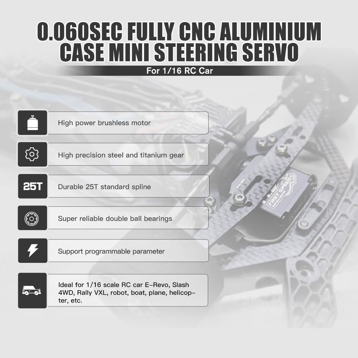 Servo Digital AGF-RC 11.5KG Mini Motor Brushless 29x14mm