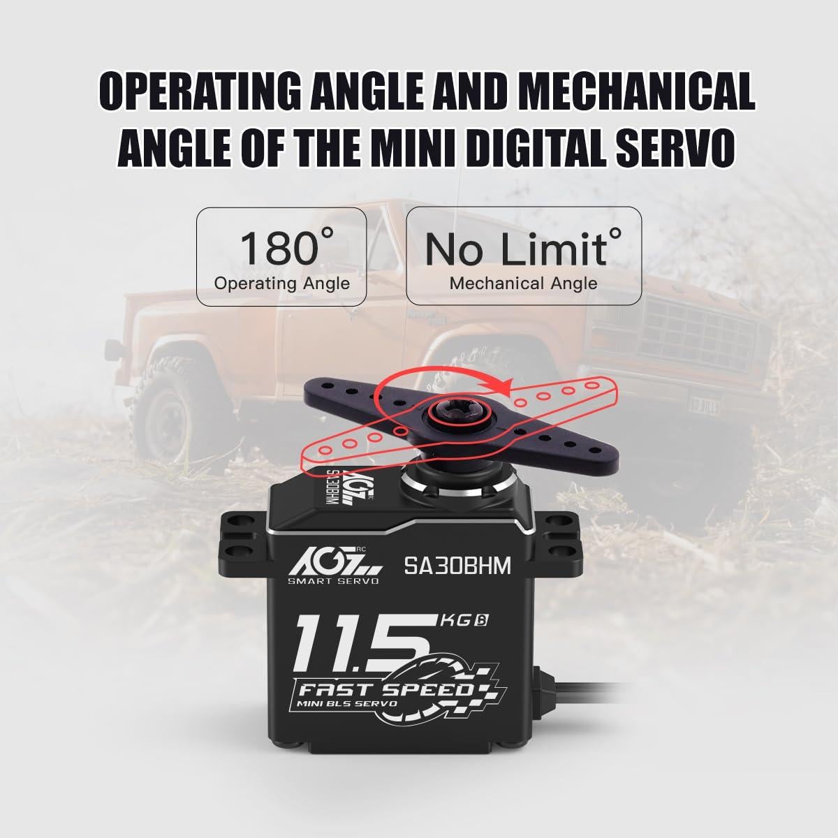 Servo Digital AGF-RC 11.5KG Mini Motor Brushless 29x14mm