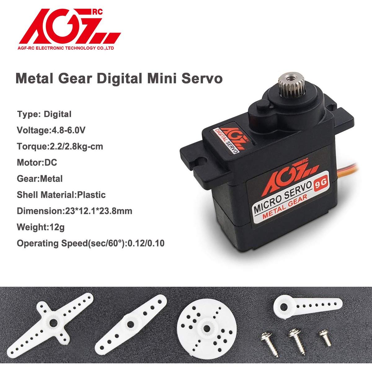 Kit de Servos Micro AGFRC B11DLS 2PCS 2.8KG 180°