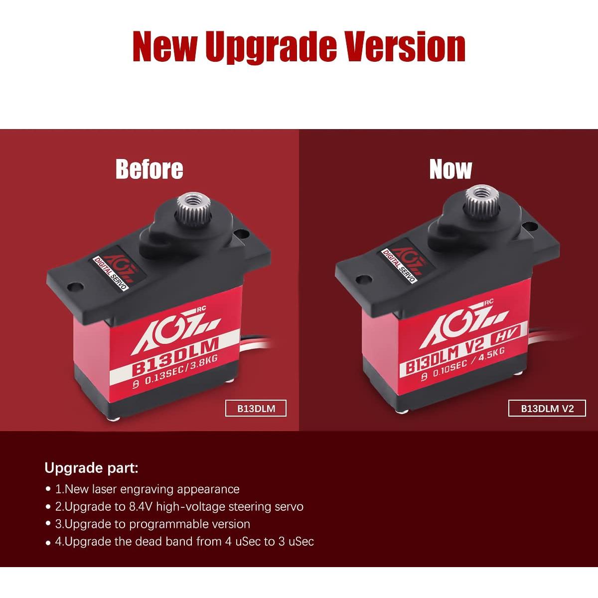 Servo Motor AGFRC B13DLM V2 4.5kg 22.8x12x29.4mm RC