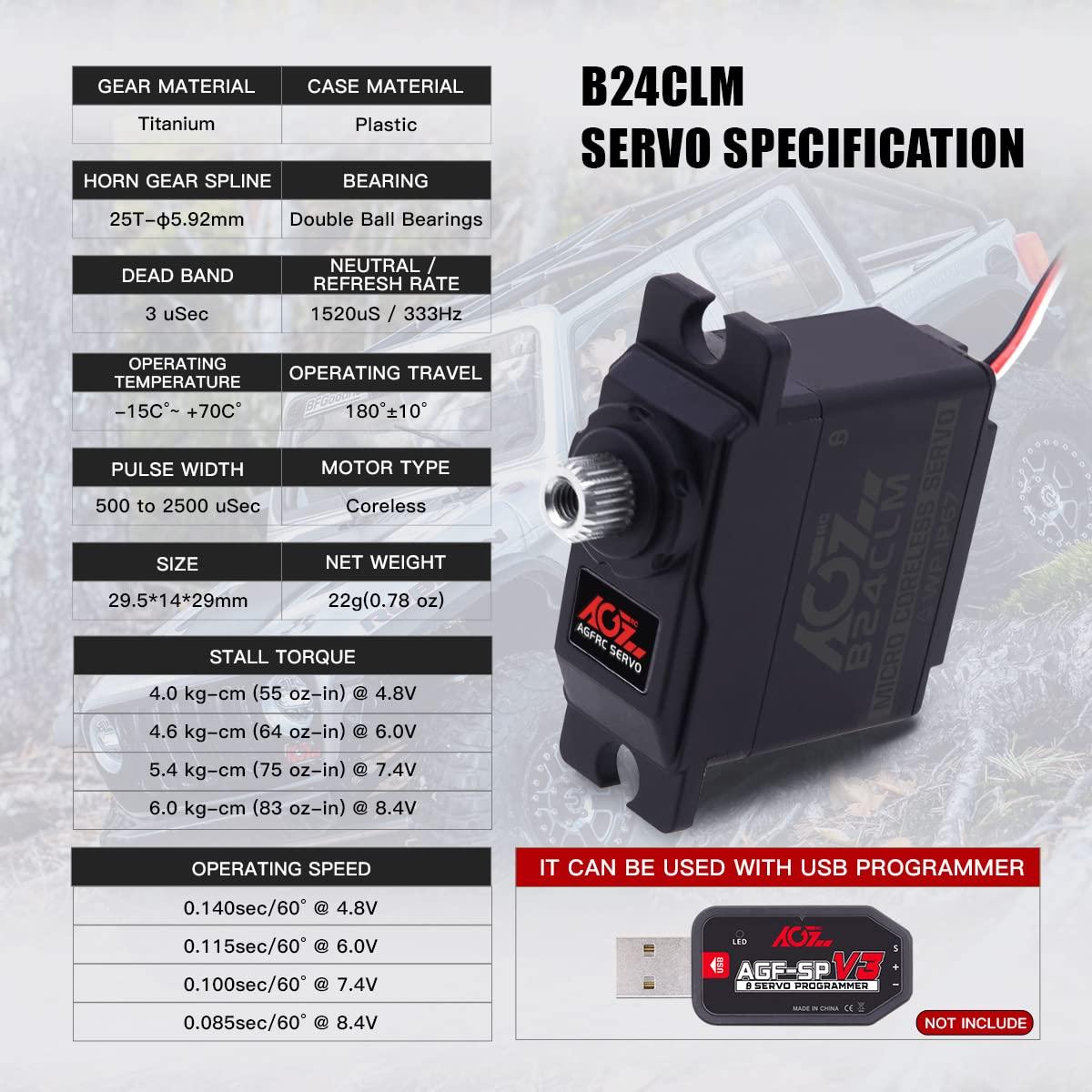 Mini Servo Digital AGFRC 6KG a Prueba de Agua 1/16