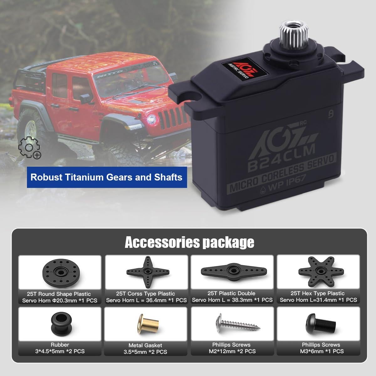 Mini Servo Digital AGFRC 6KG a Prueba de Agua 1/16