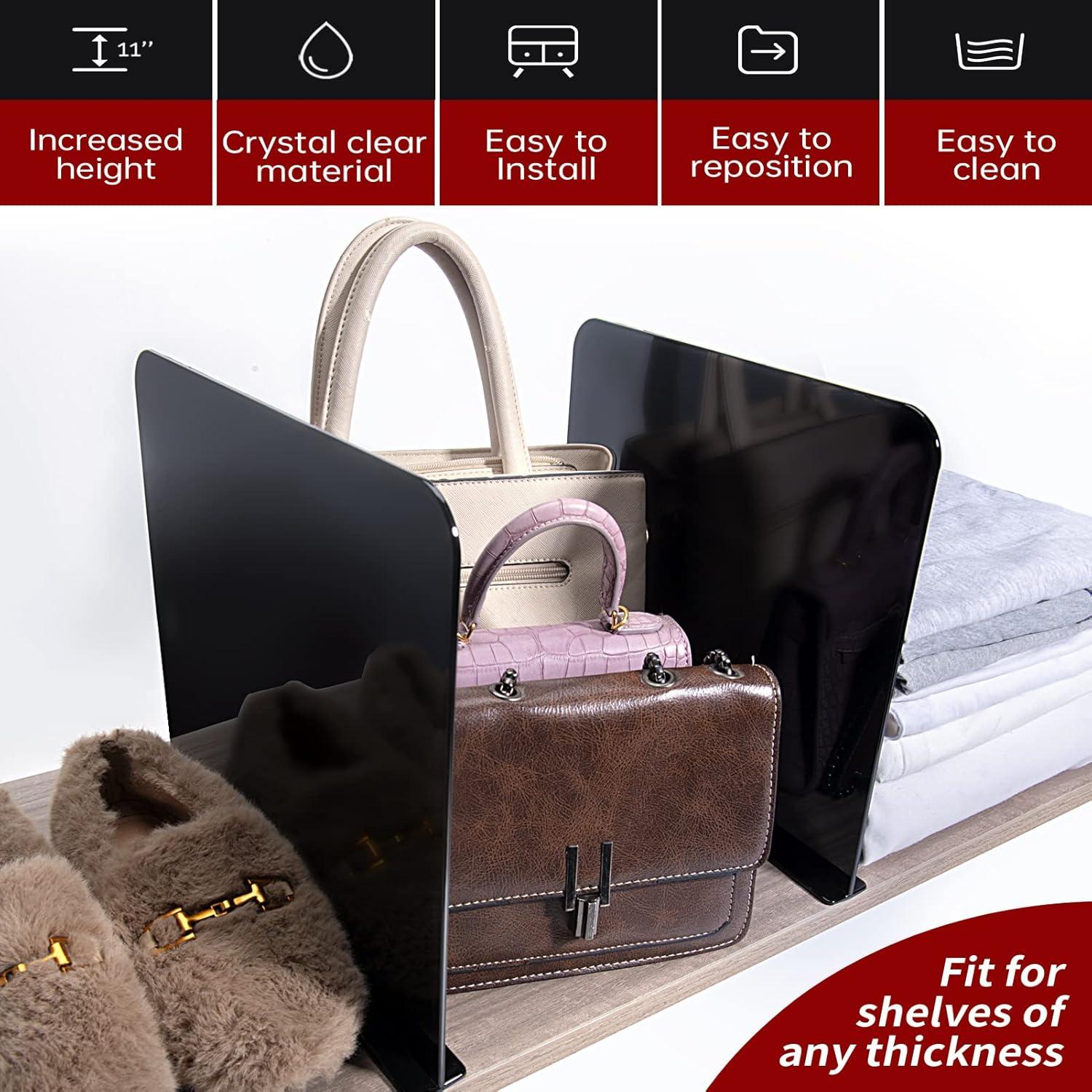 Divisores de Estante ROUFA Clear, 4 Piezas Acrílico Negro 30x28cm