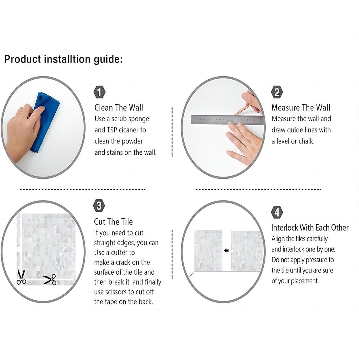 Azulejo Mosaico Concha Madreperla eazart 30x30 cm Blanco Marfil