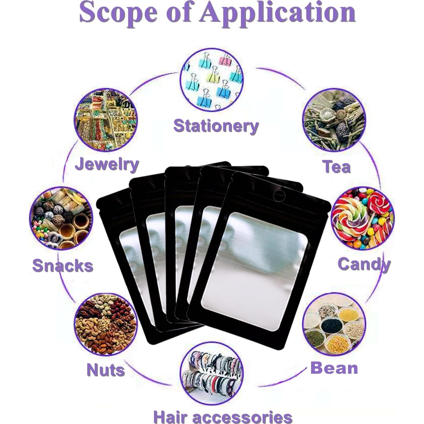 400 Bolsas Mylar Holográficas 2.3x3.9" Loveaiai para Almacenamiento