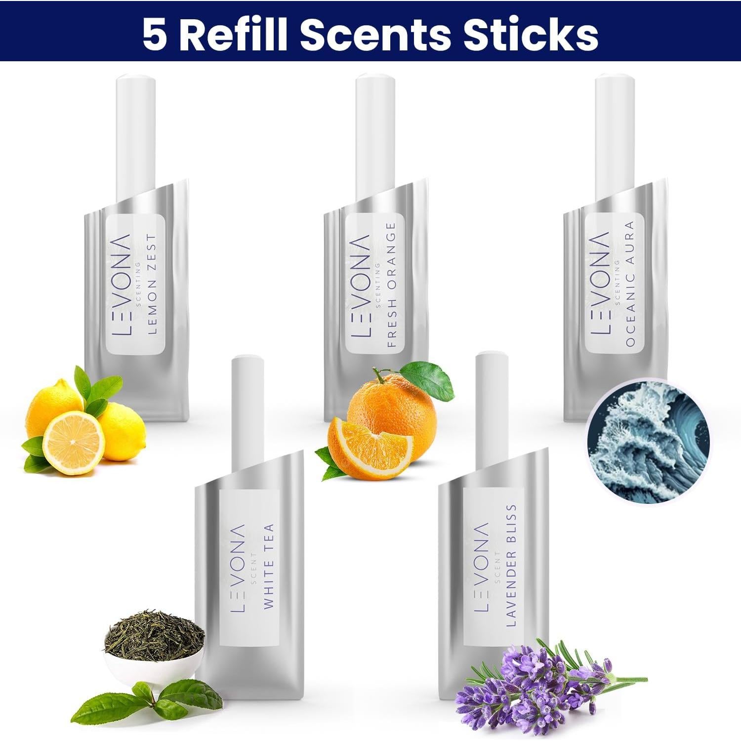 Difusor de Ventilación para Coche Levona - 5 Varillas Aromáticas