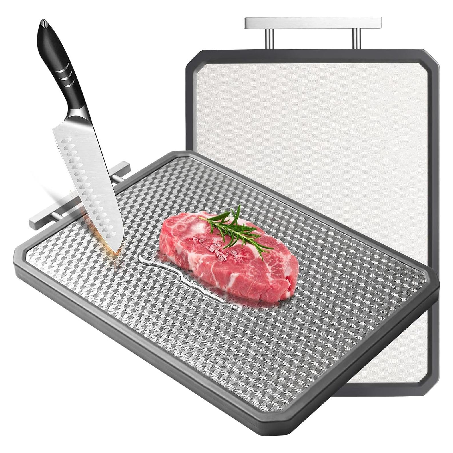 Tabla de Cortar Doble Cara TCHZA Acero Inoxidable 41.66x27.94cm