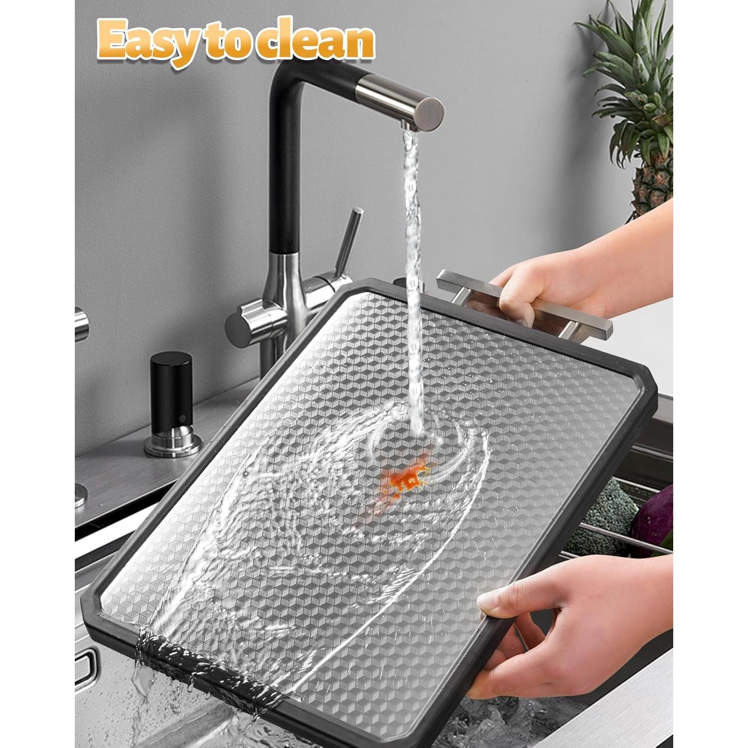 Tabla de Cortar Doble Cara TCHZA Acero Inoxidable 41.66x27.94cm