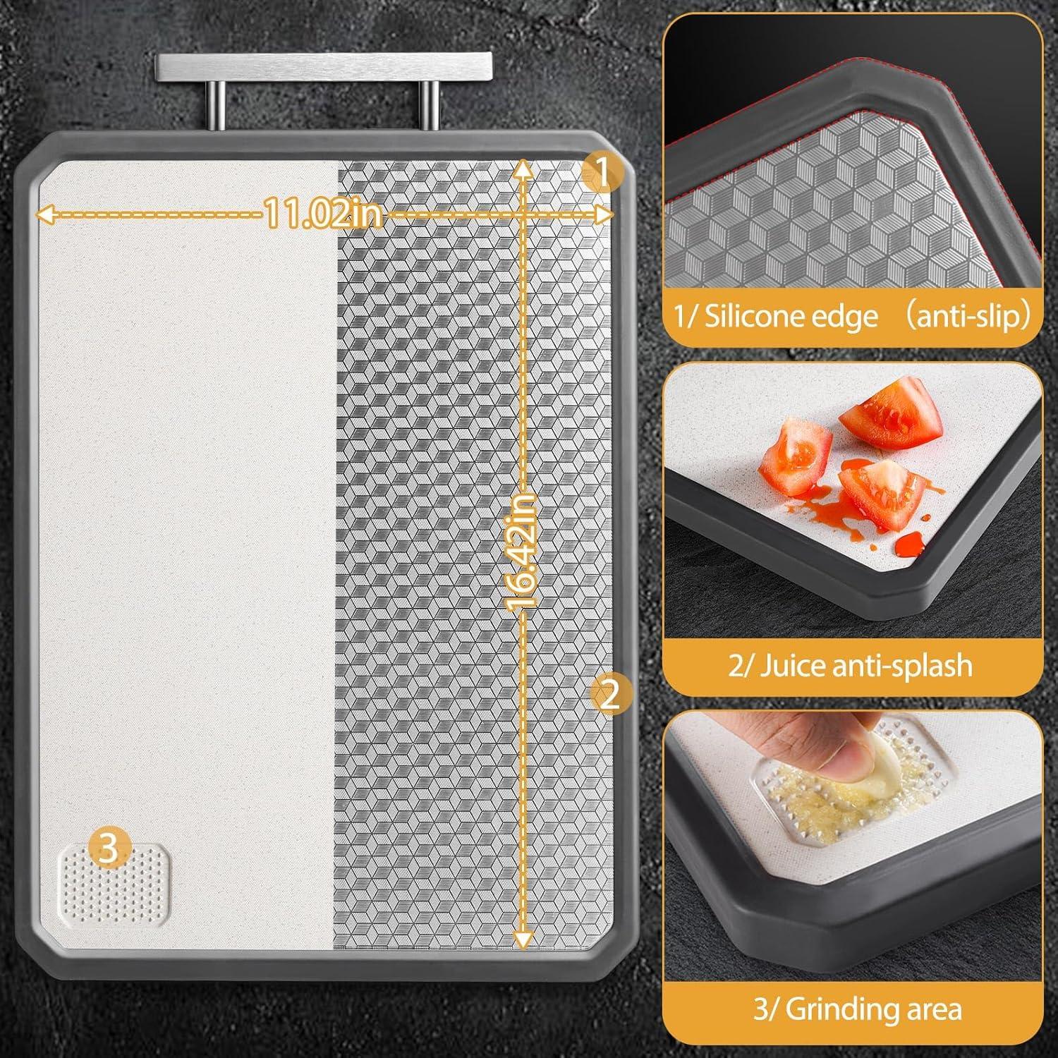 Tabla de Cortar Doble Cara TCHZA Acero Inoxidable 41.66x27.94cm