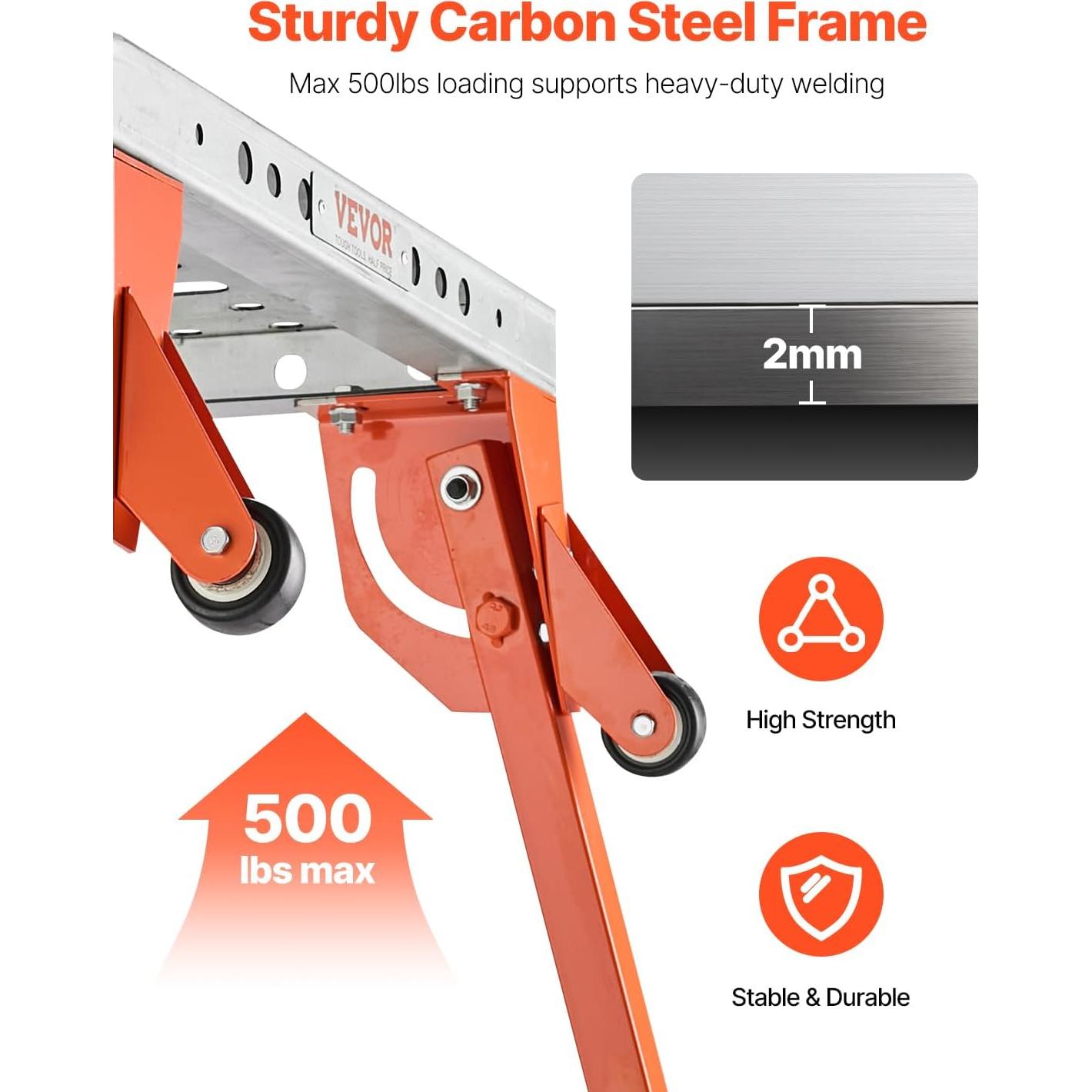 Mesa de Soldadura Plegable VEVOR 112x53 cm 227 kg Ajustable