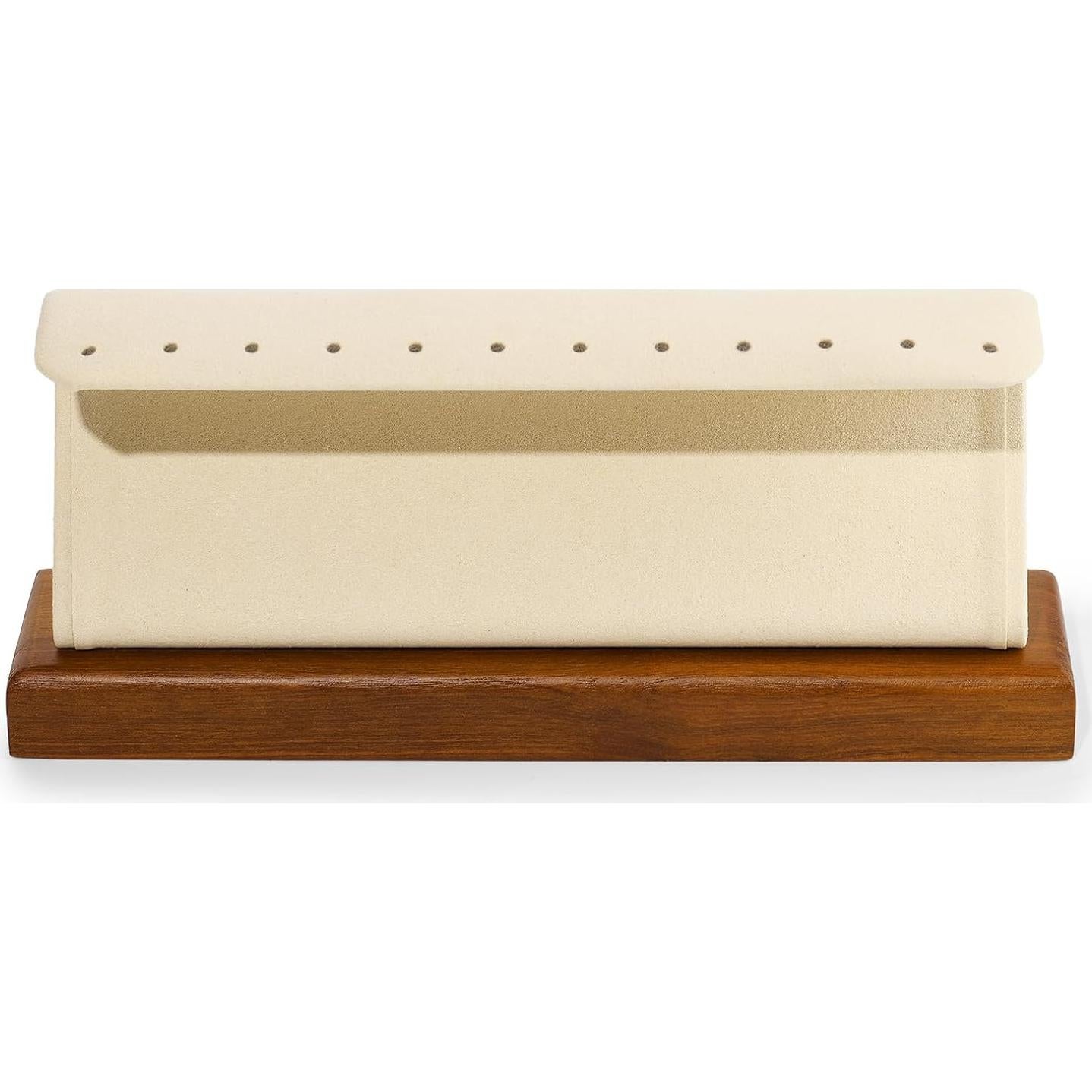 Soporte de Joyería de Madera Woodten Beige para Pendientes
